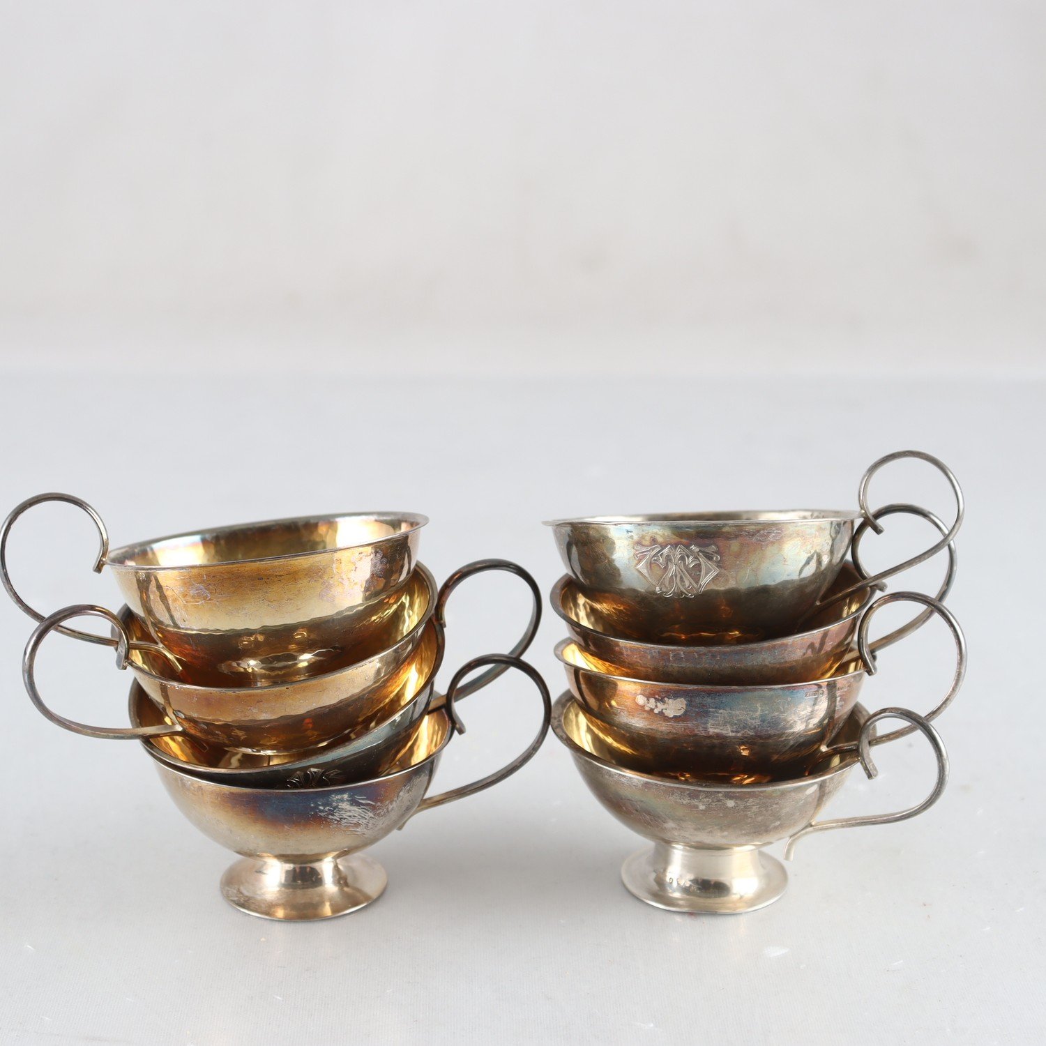 Punchkoppar, bolidensilver, kattfot, 8 st