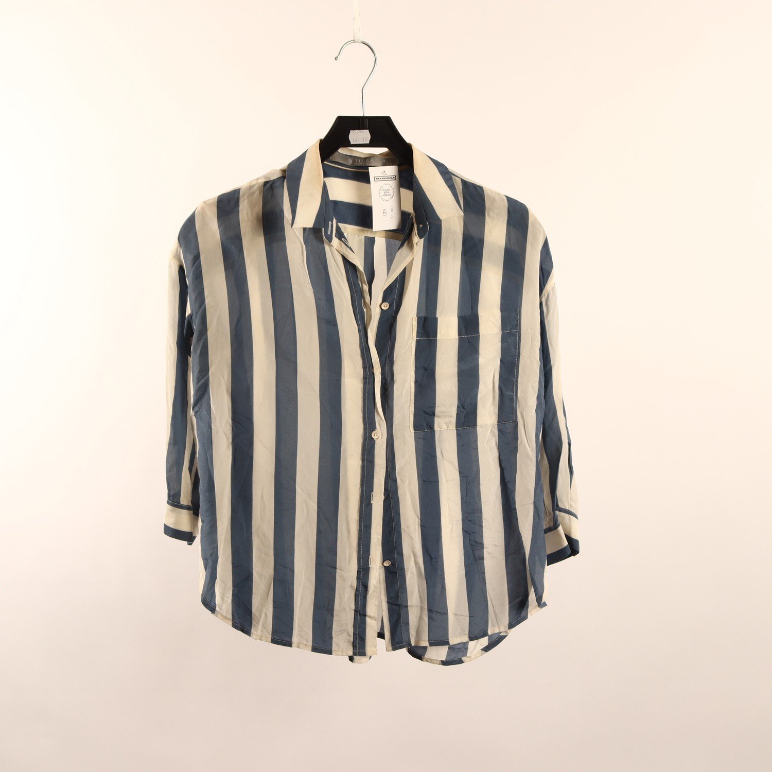 Blus, Tiger of Sweden, randig, blå, vit, silke, stl. 34