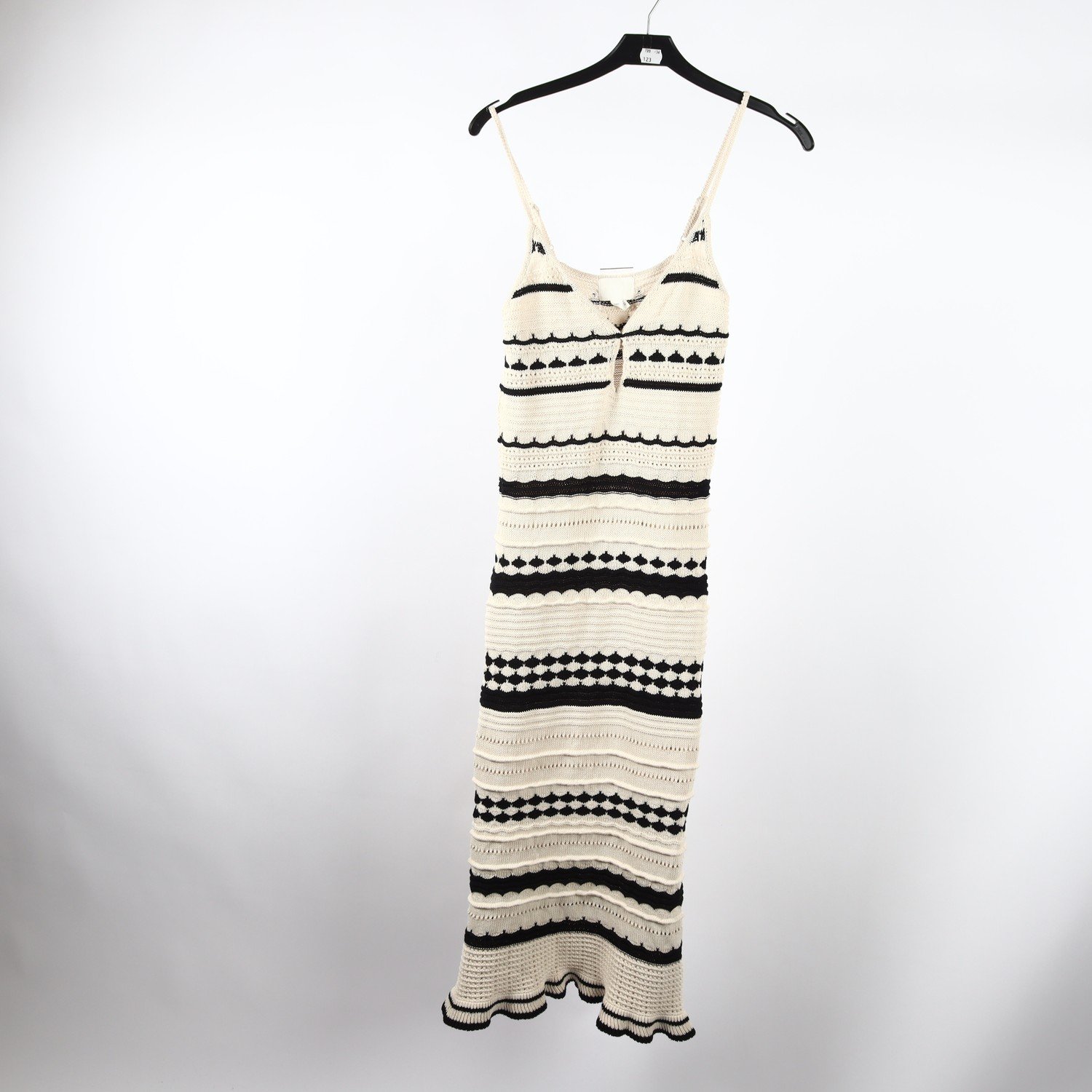 Klänning, H&M, offwhite, svart, stl. S