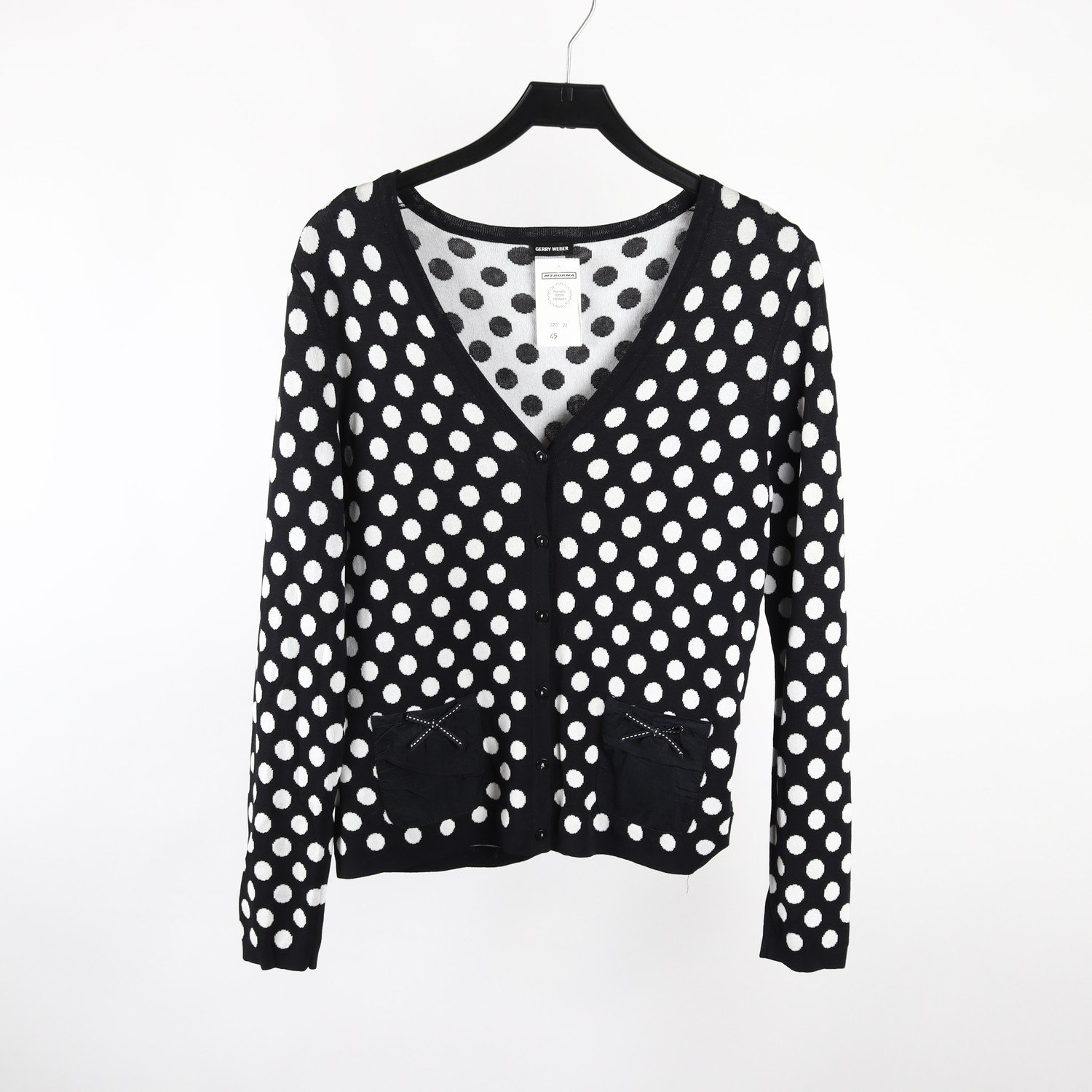 Kofta, Gerry Weber, svart, vit, prickig, stl. 38