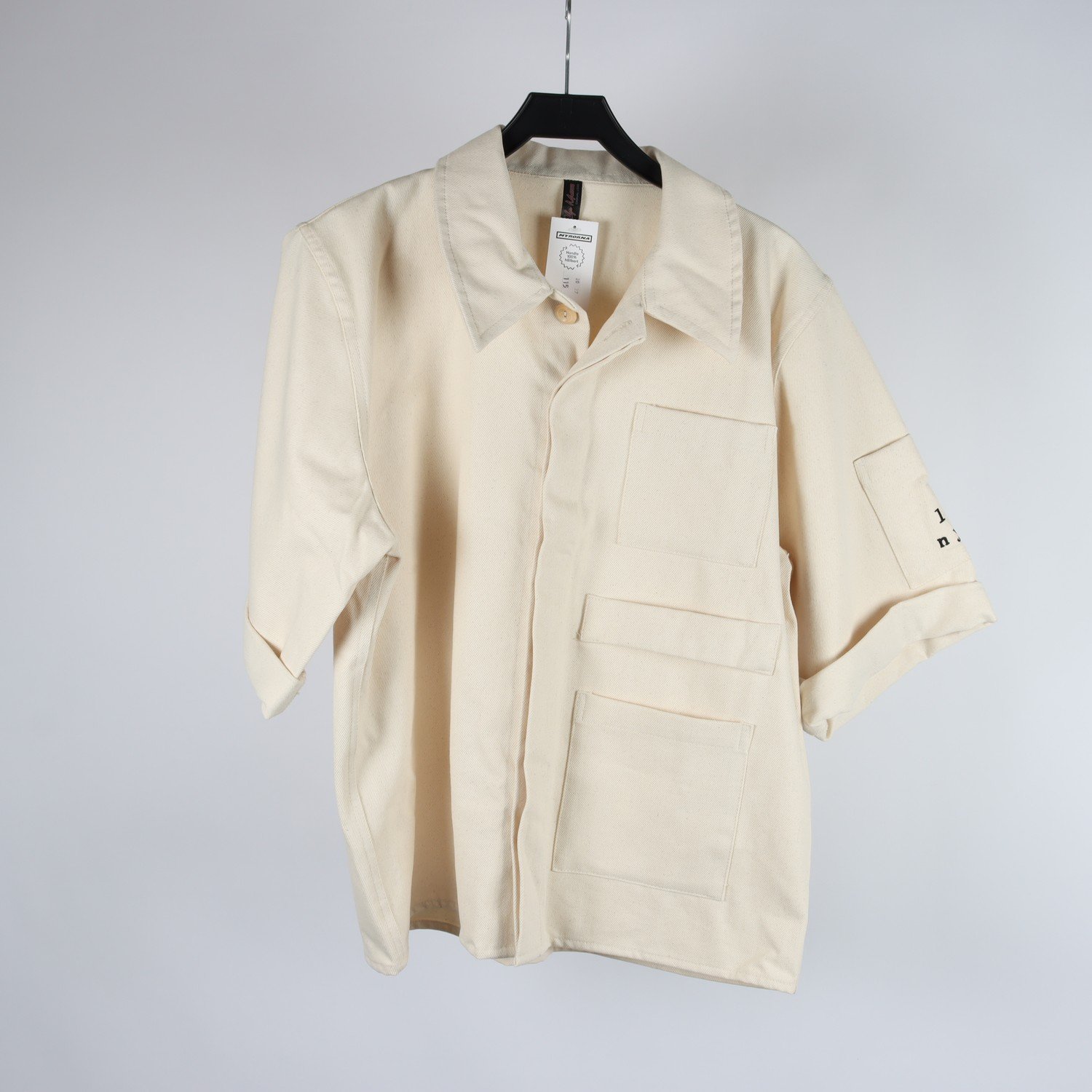 Jeansskjorta, Olga, ofwhite, oversize, stl. S
