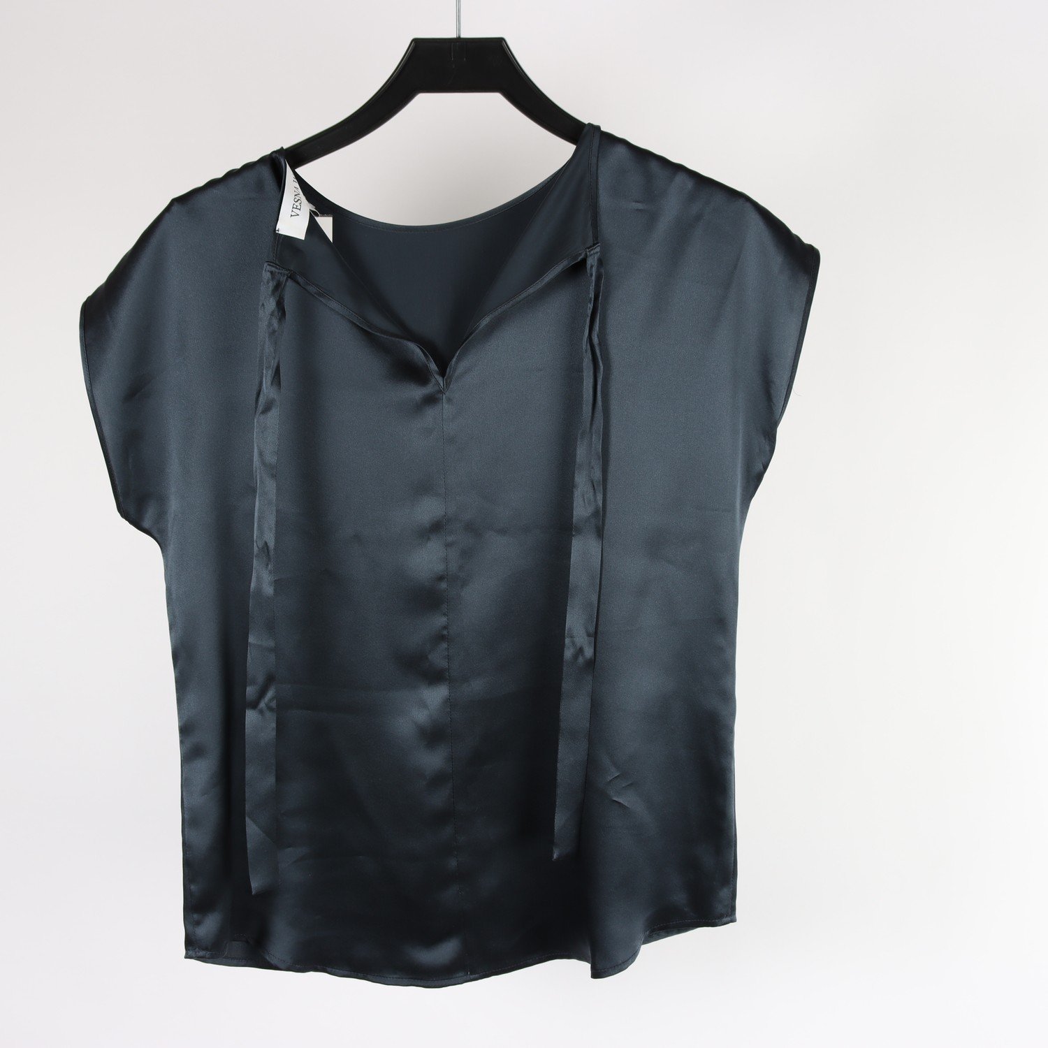 Blus, Vesna W, blå, silke, stl. 36