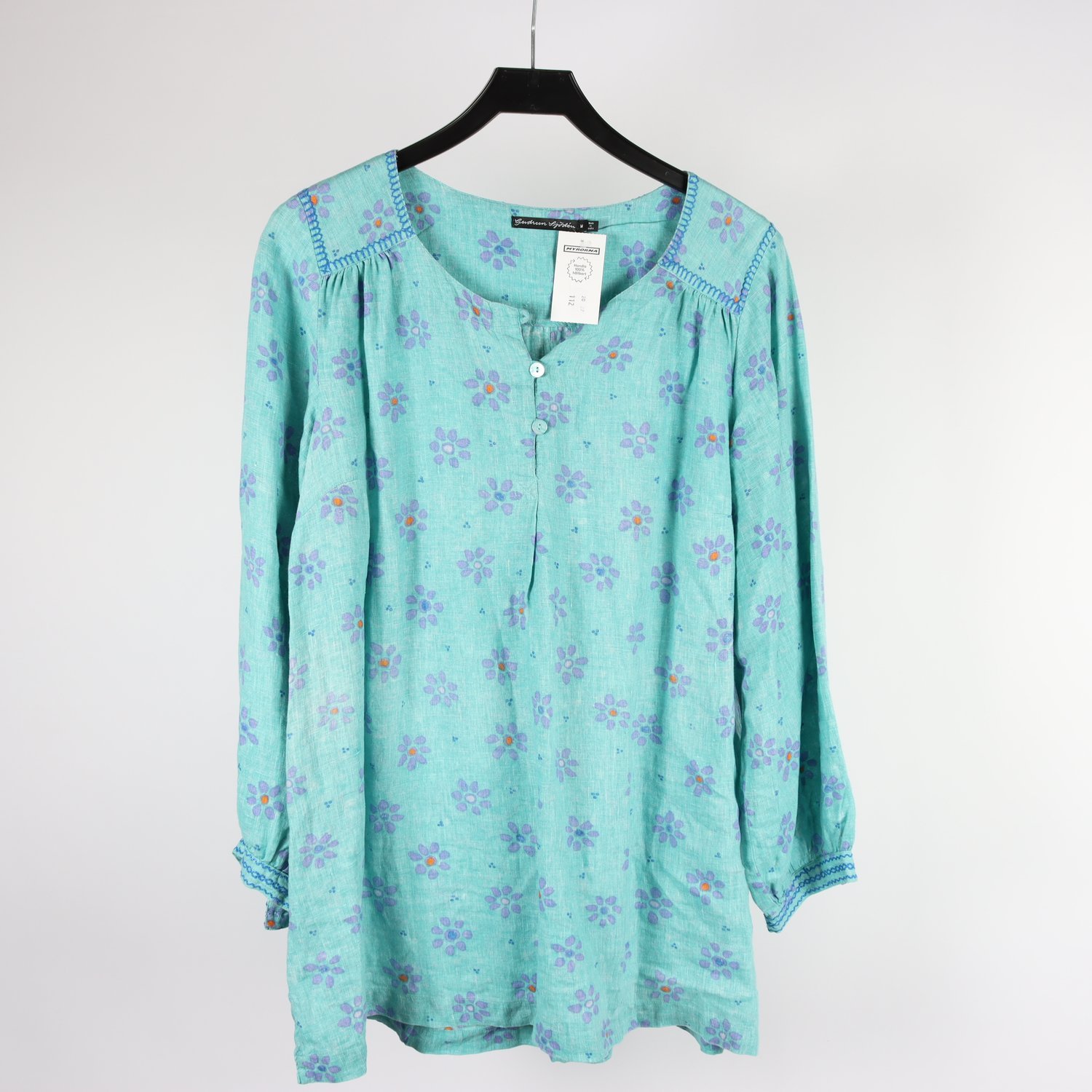 Blus, Gudrun Sjödén, turkos, lila, stl. M
