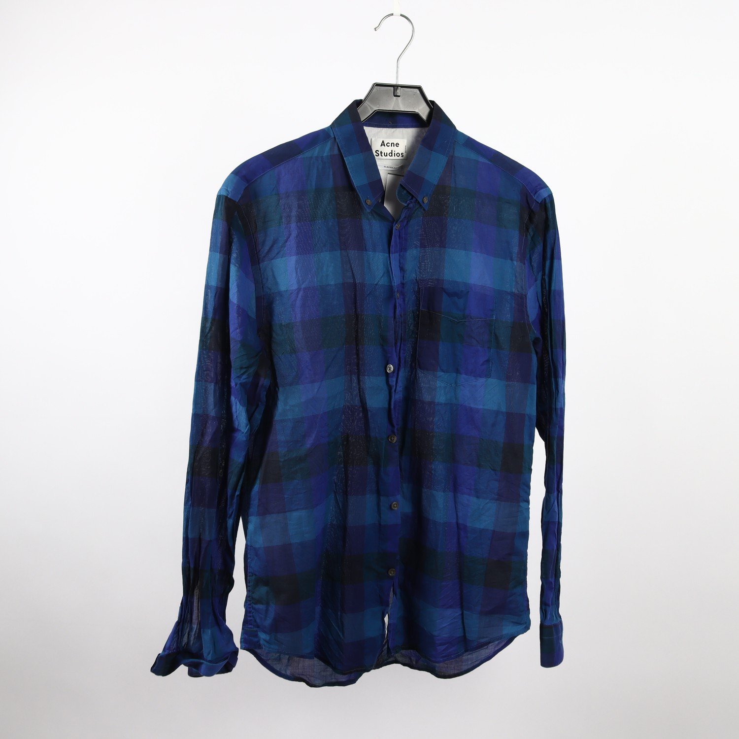 Skjorta, Acne Studios, blå, lila, rutig, stl. 50