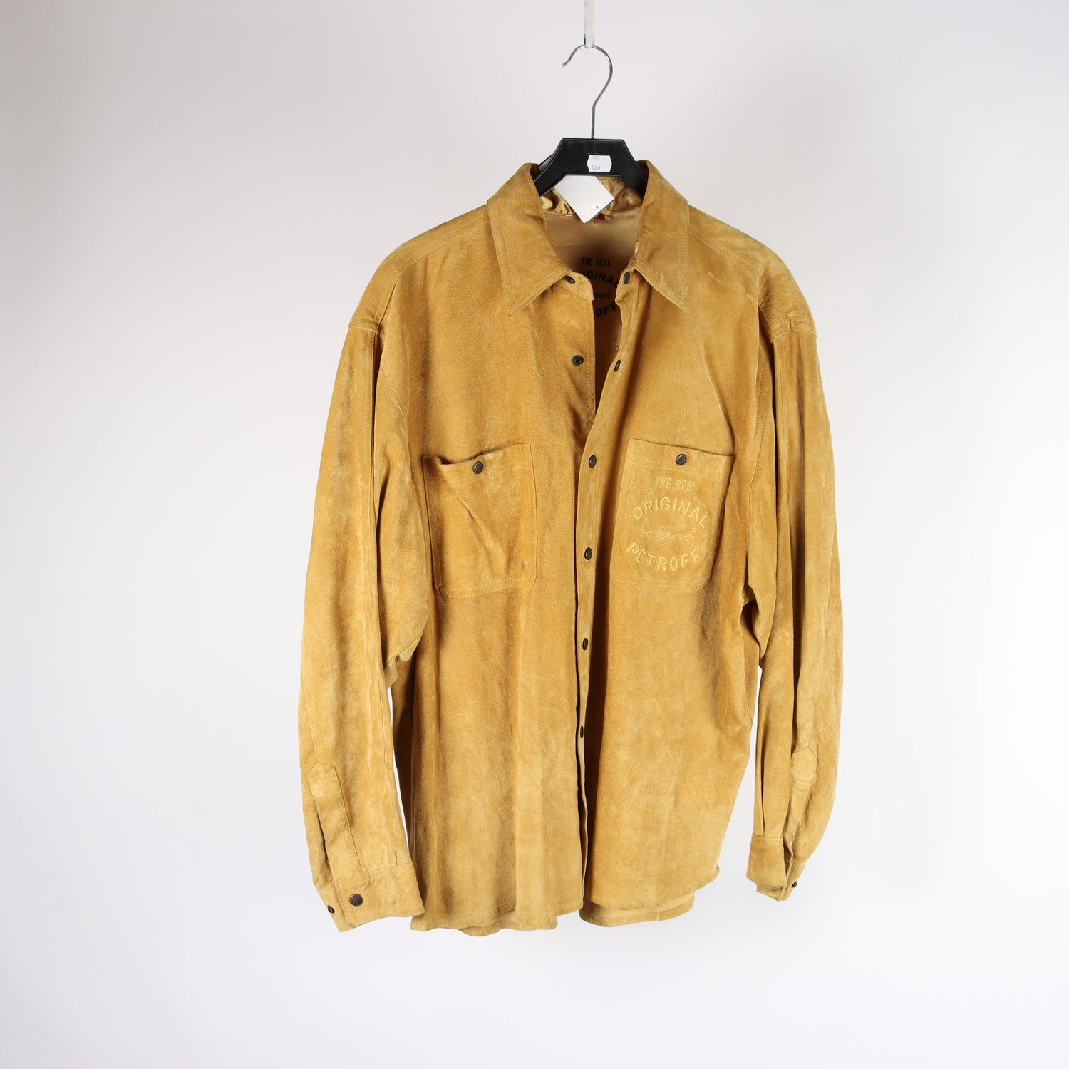 Skinnskjorta, Petroff, mocka, beige, stl. L