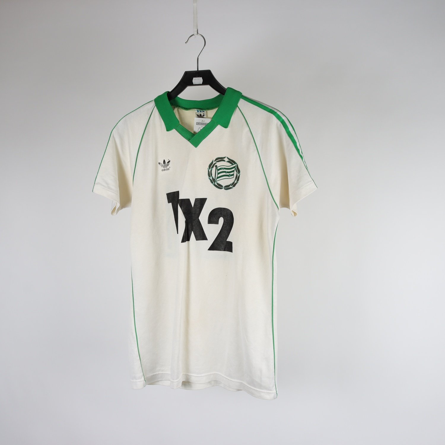 Tröja, Adidas, HIF, Hammarby, vit, grön, retro, stl. ca. S/M