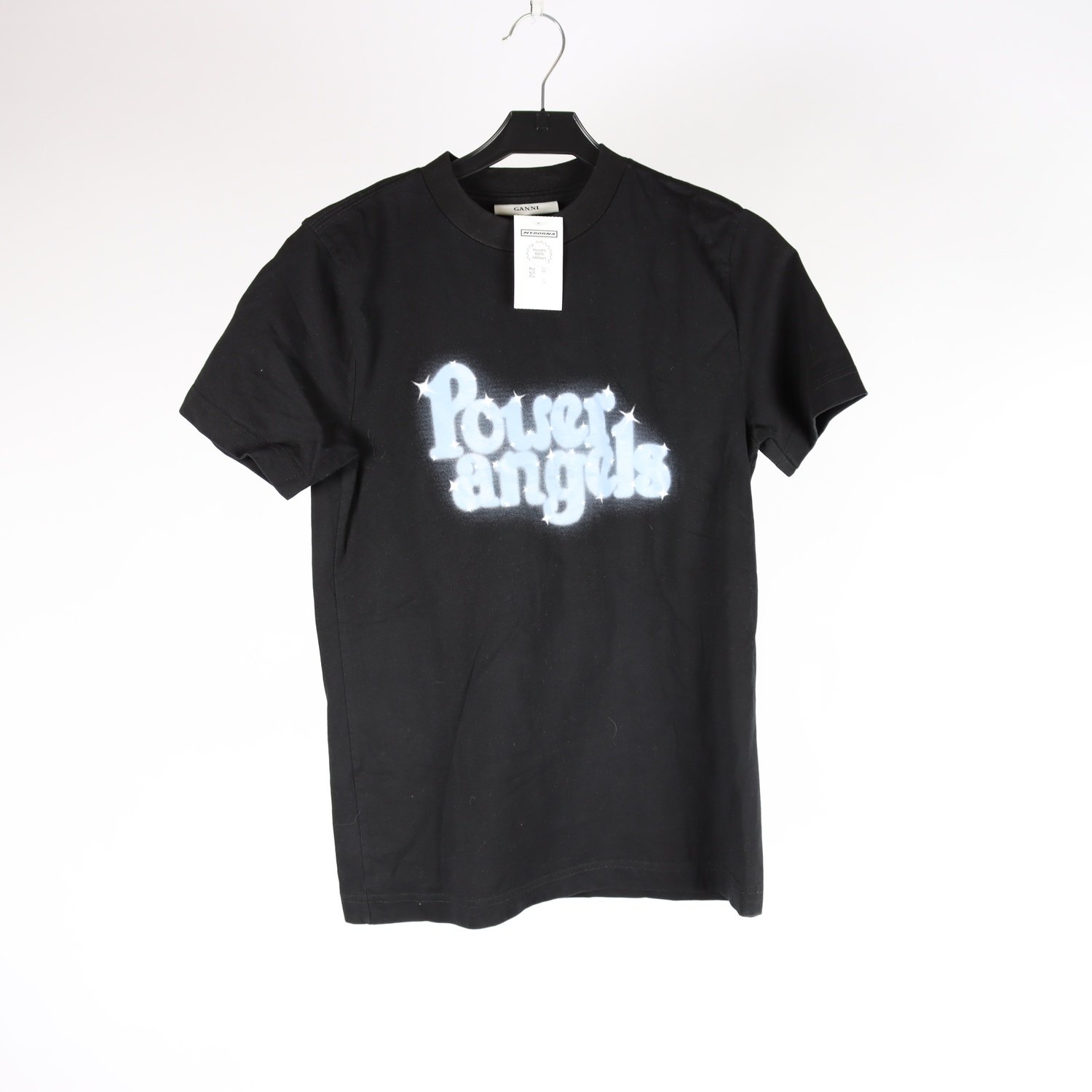 T-shirt, Ganni, svart, stl. XS