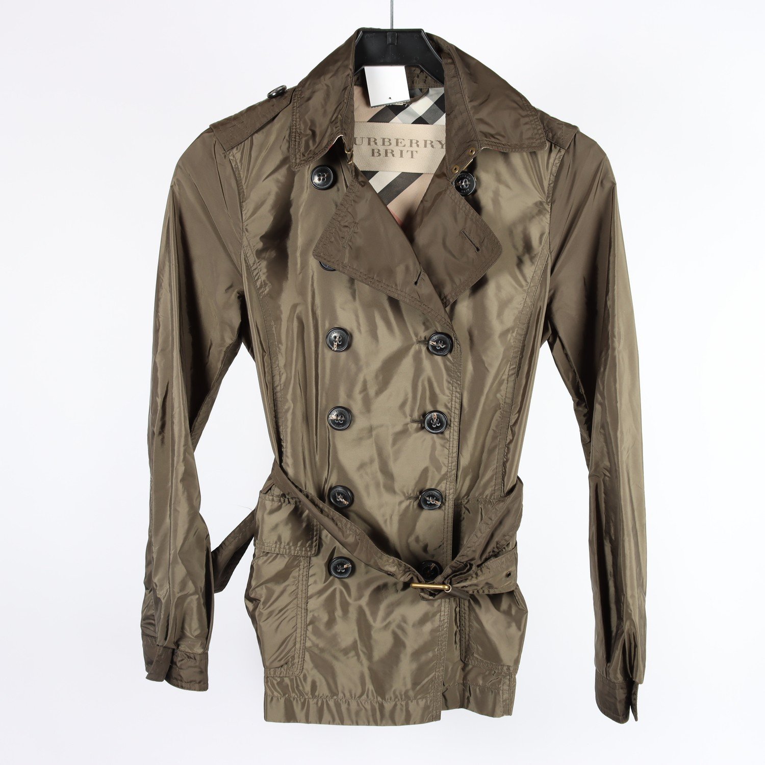 Sommarjacka, Burberry Brit, brun, grön, stl. ca. XS