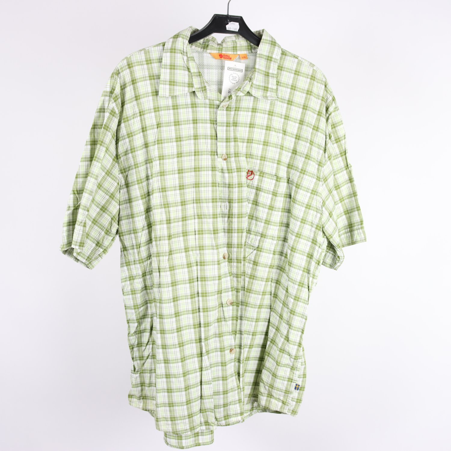 Skjorta, Fjällräven, rutig, vit, grön, stl. XXL