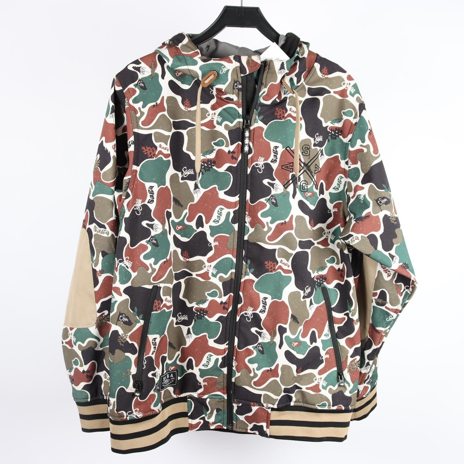 Jacka, Saga Outerwear, grön, brun, stl. M