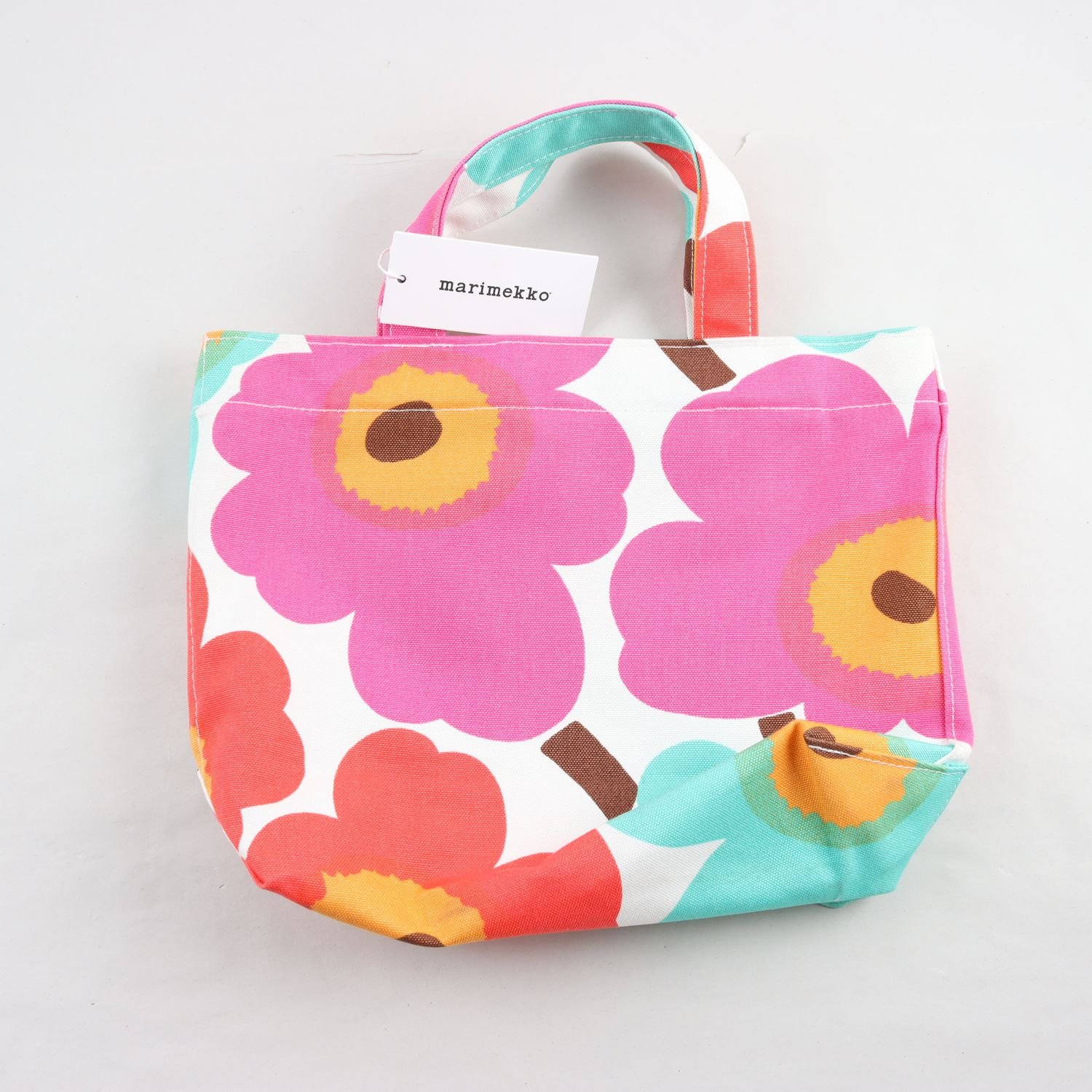 Väska, Marimekko, blommig, rosa, orange