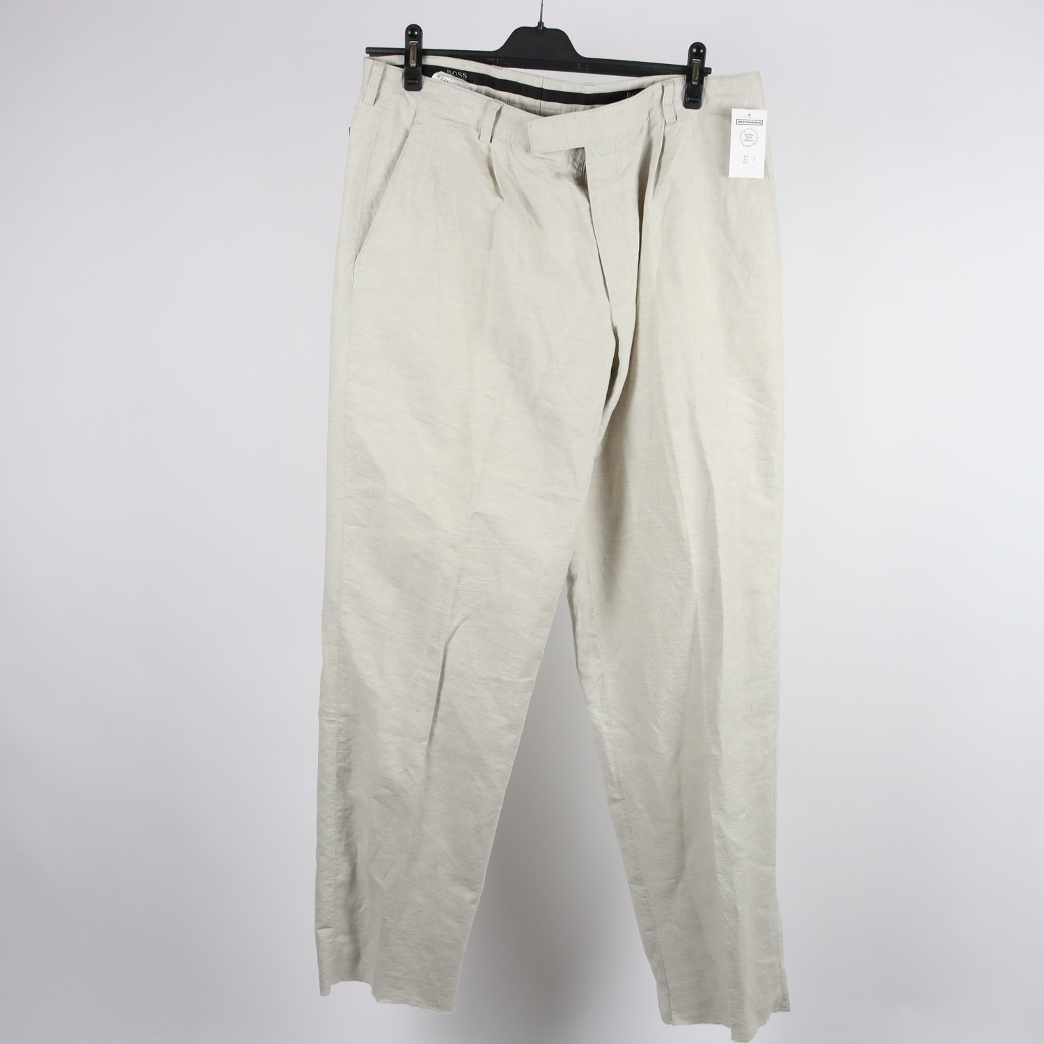 Byxor, Hugo Boss, benvit, lin, bomull, stl. 54