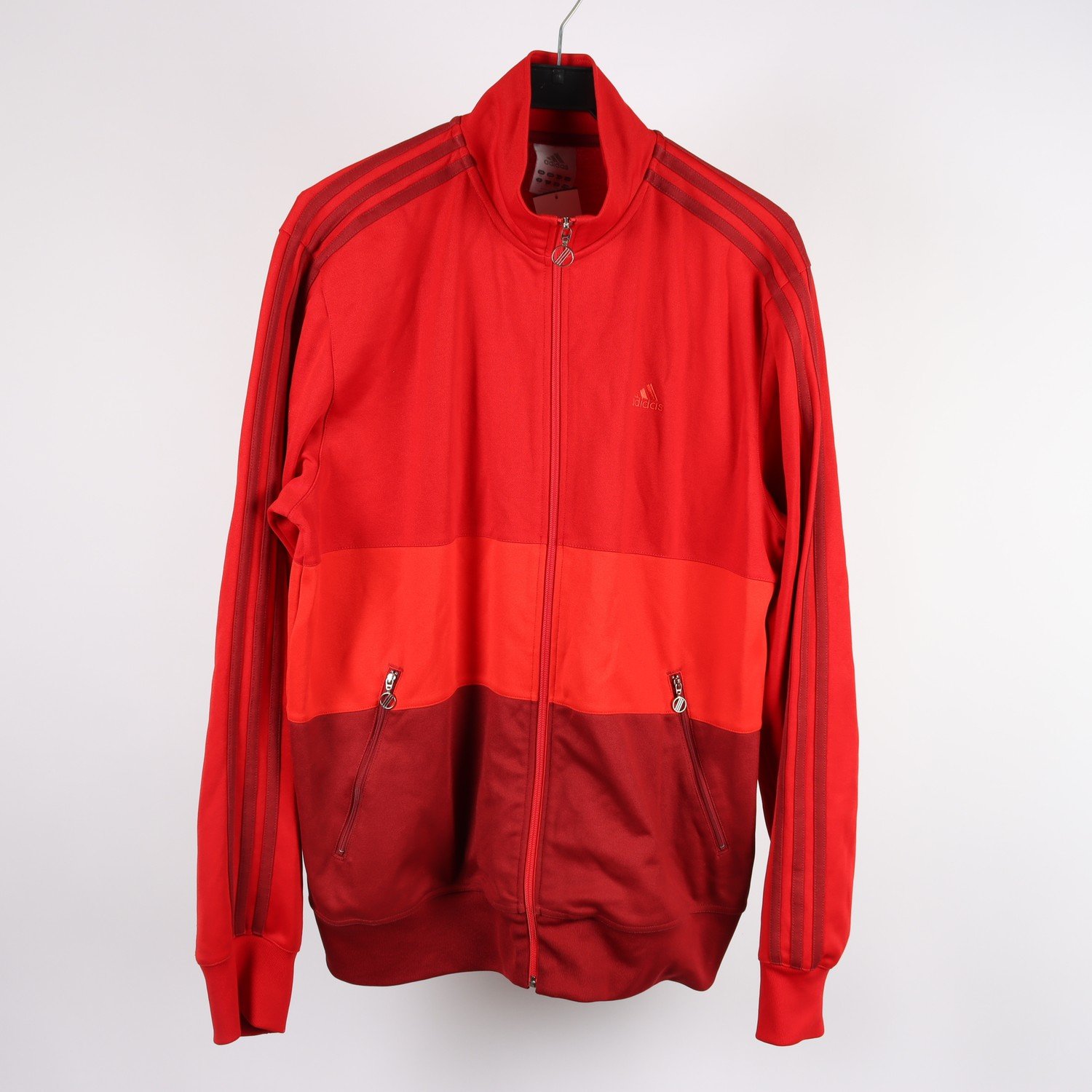 Träningsjacka, Adidas, röd, vinröd, stl. XL