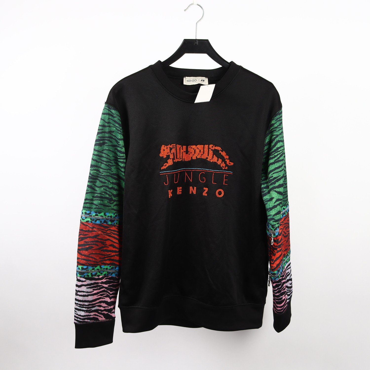 Tröja, Kenzo x H&M, mönstrad, svart, stl. M
