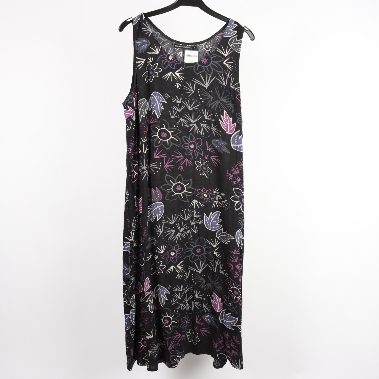 Klänning, Gudrun Sjödén, blommig, svart, stl. M