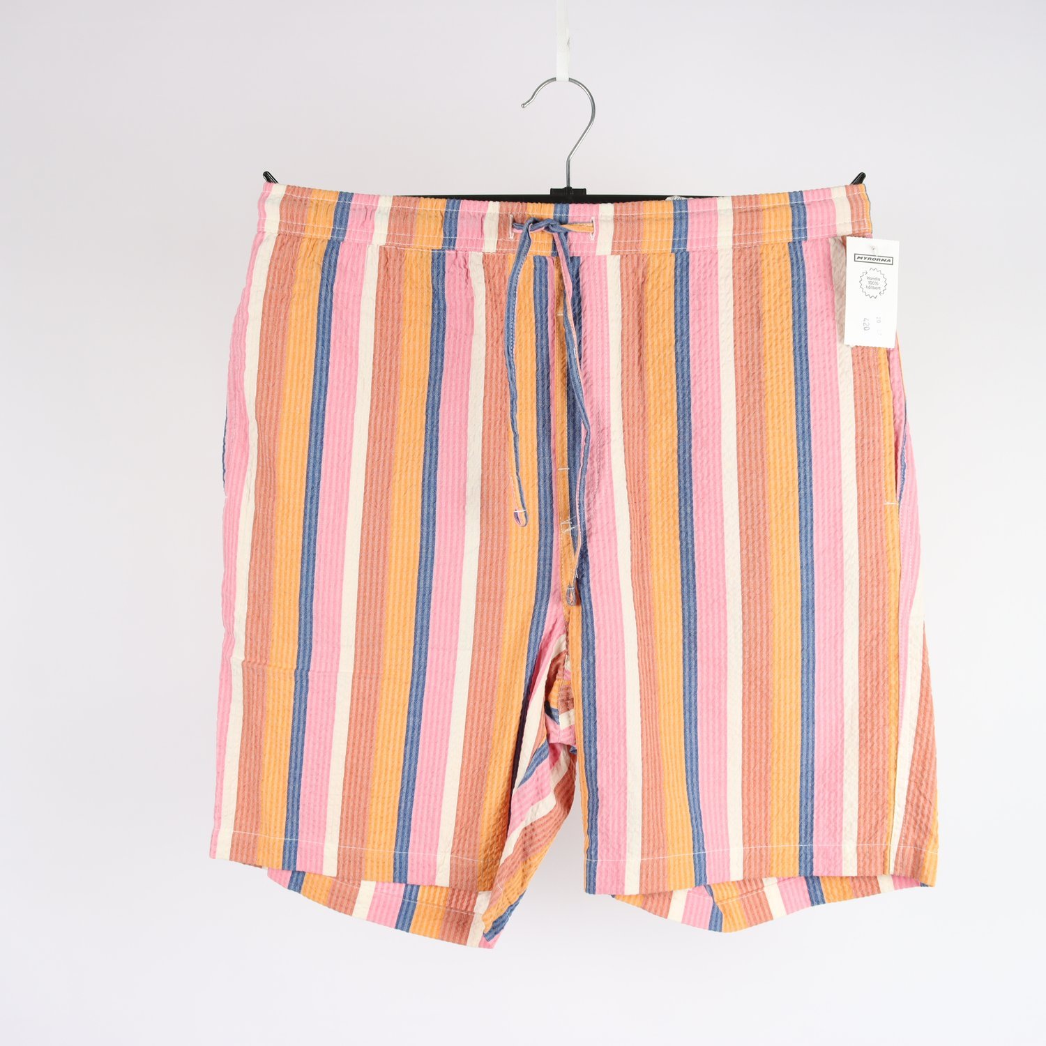 Shorts, Dedicated, randig, rosa, blå, creppade, stl. M