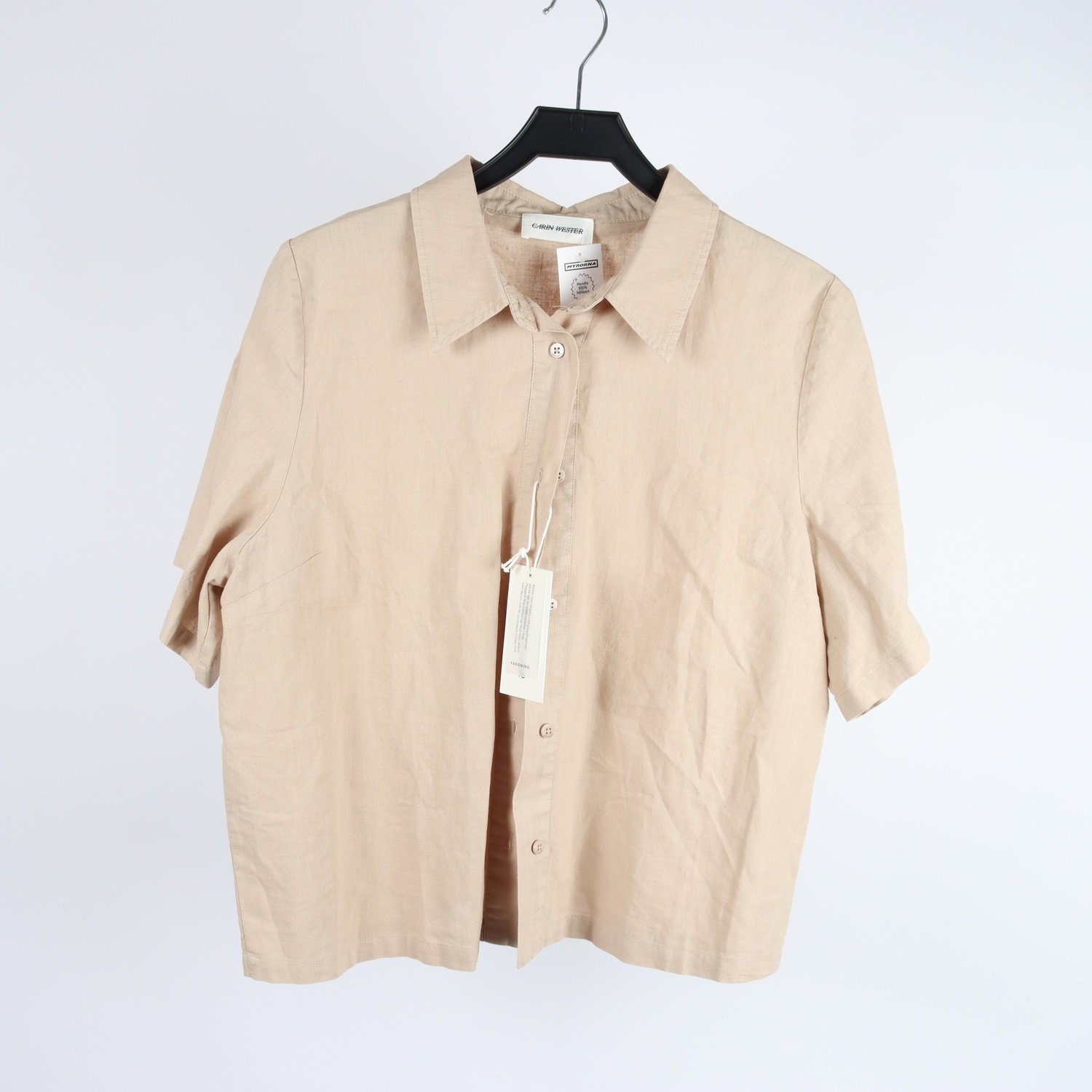 Blus, Carin Wester, beige, lin, bomull, stl. 42