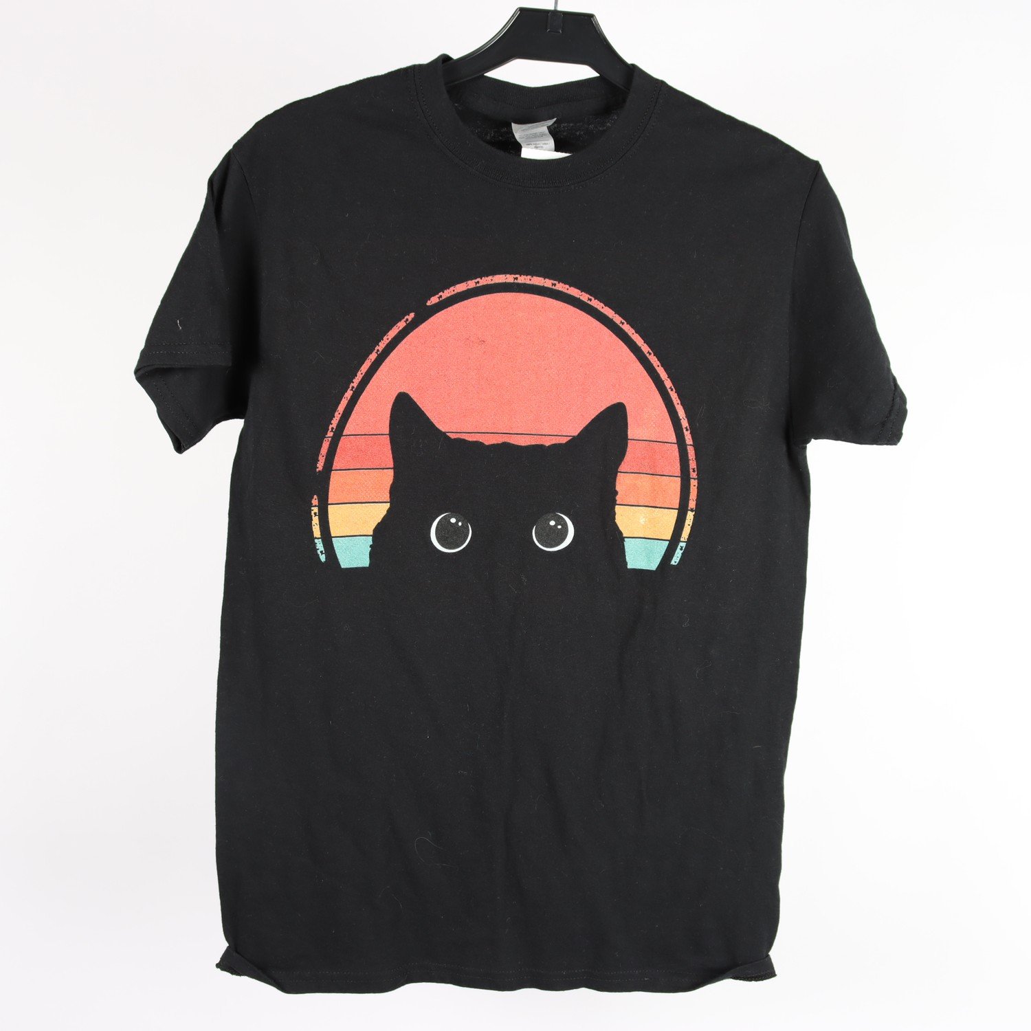 T-shirt, Gildan, svart, katt, stl. S