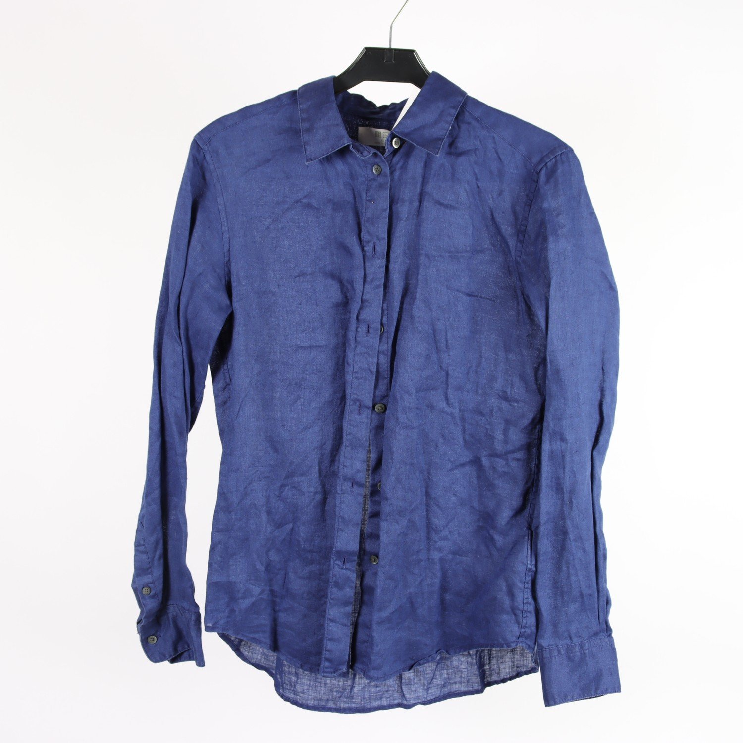 Blus, Uniqlo, blå, lin, stl. XS