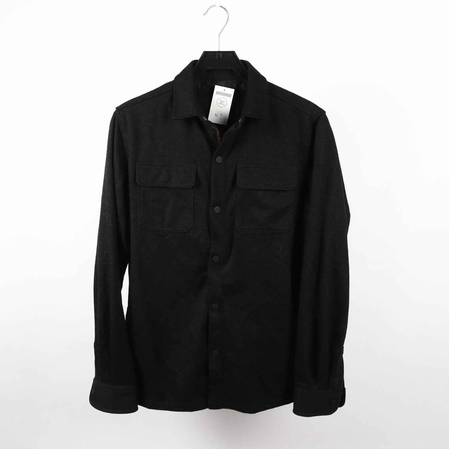 Kjortjacka, Massimo Dutti, svart, ull, bomull, stl. S