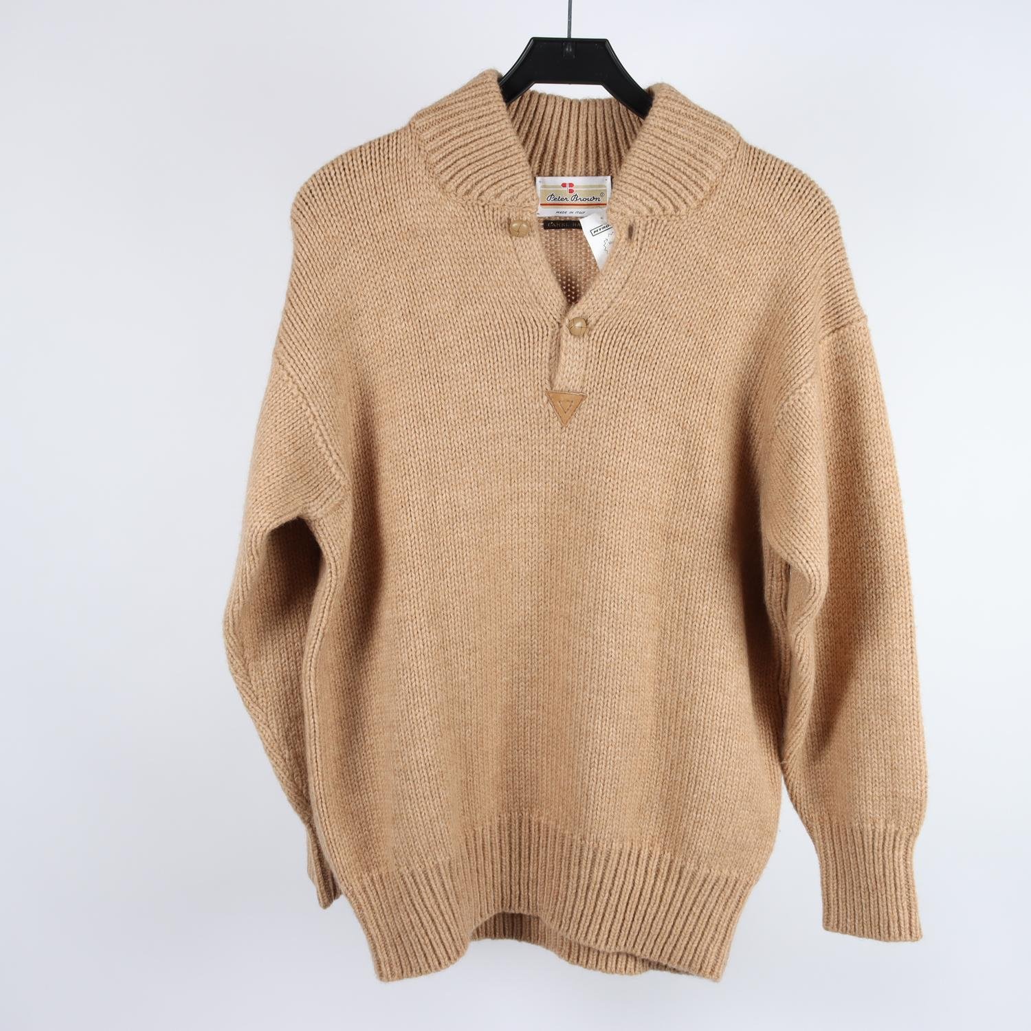 Tröja, Peter Brown, beige, kamel hår, stl. 52
