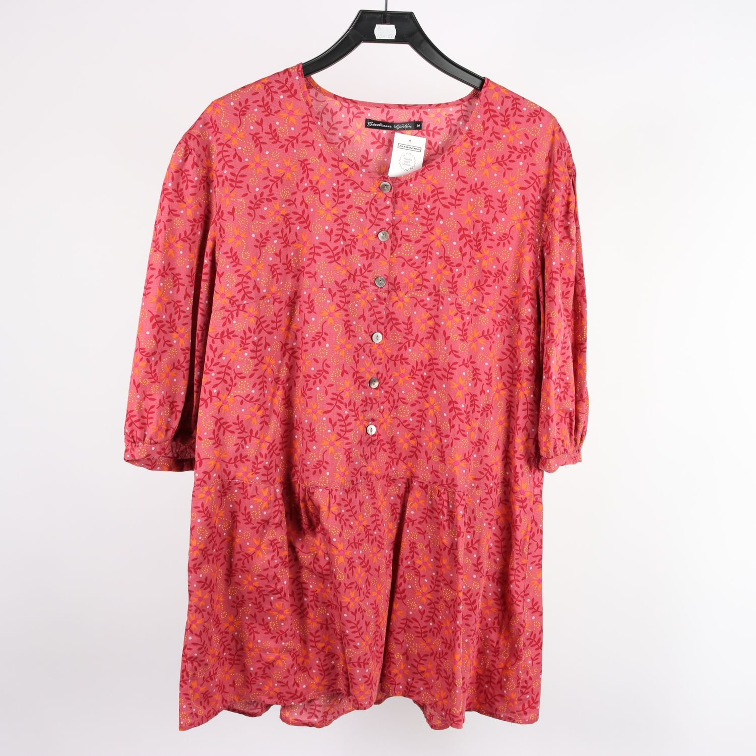 Blus, Gudrun Sjödén, orange, vinröd, stl. M