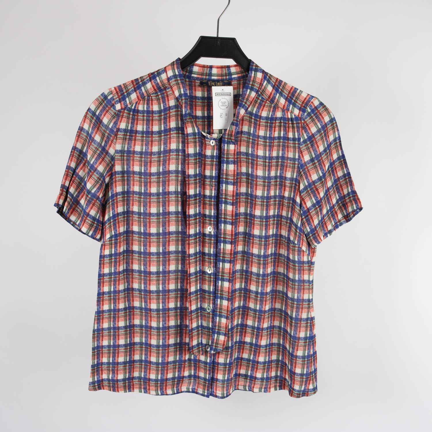 Blus, King Louie, blå, vit, stl. 38