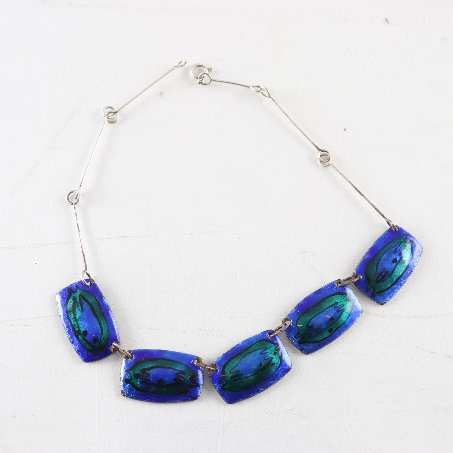 Halsband, Silver, Emalj, Brv: 30,8 g