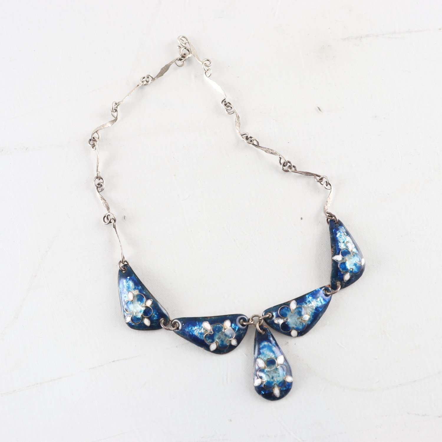 Halsband, Silver, Emalj, Brv: 21,8 g