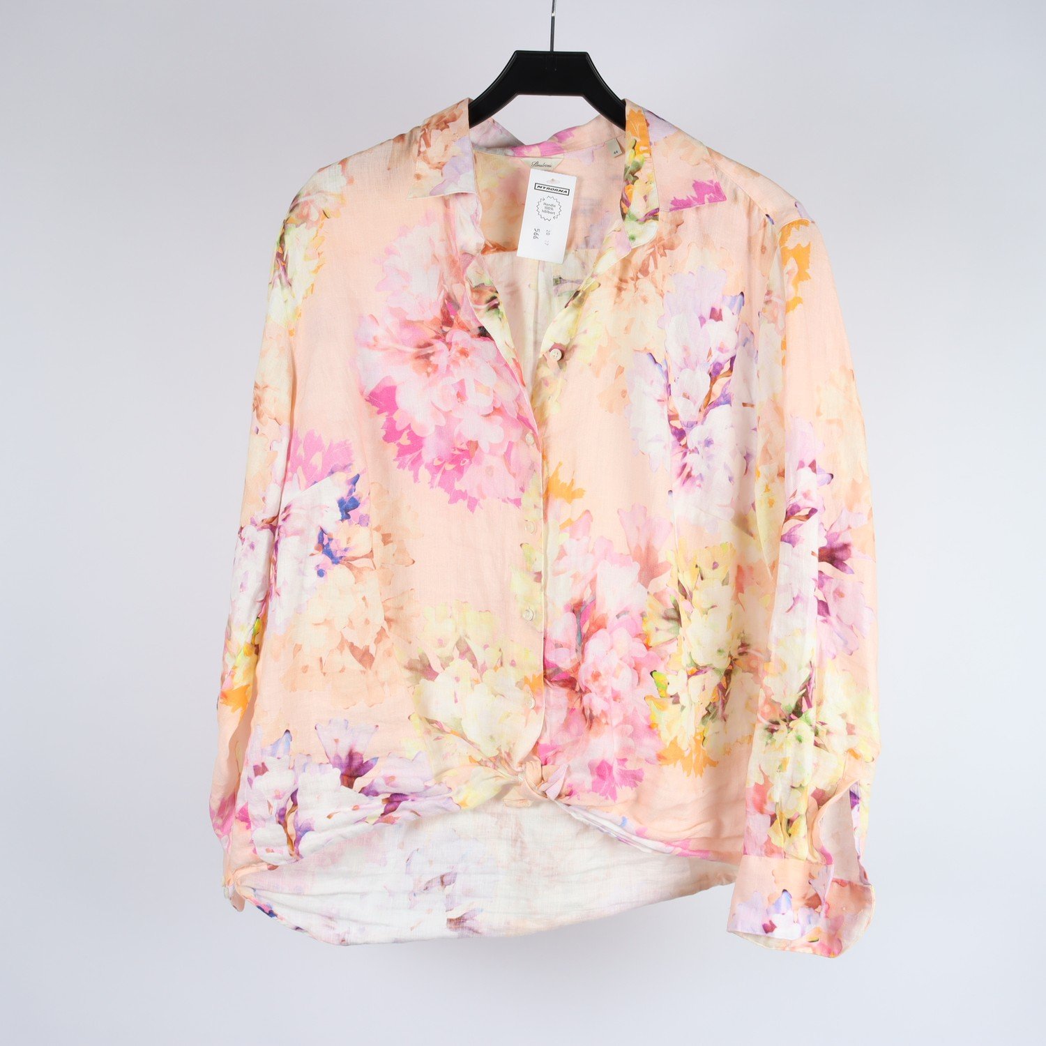 Blus, Stenströms, gul, rosa, lin, stl. 44