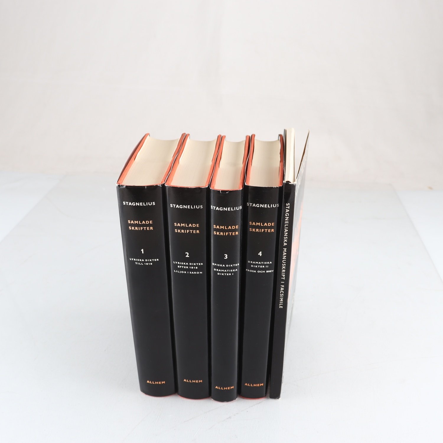 Stagnelius, Samlade skrifter, Vol. 1-4 + manuskript i facsimile