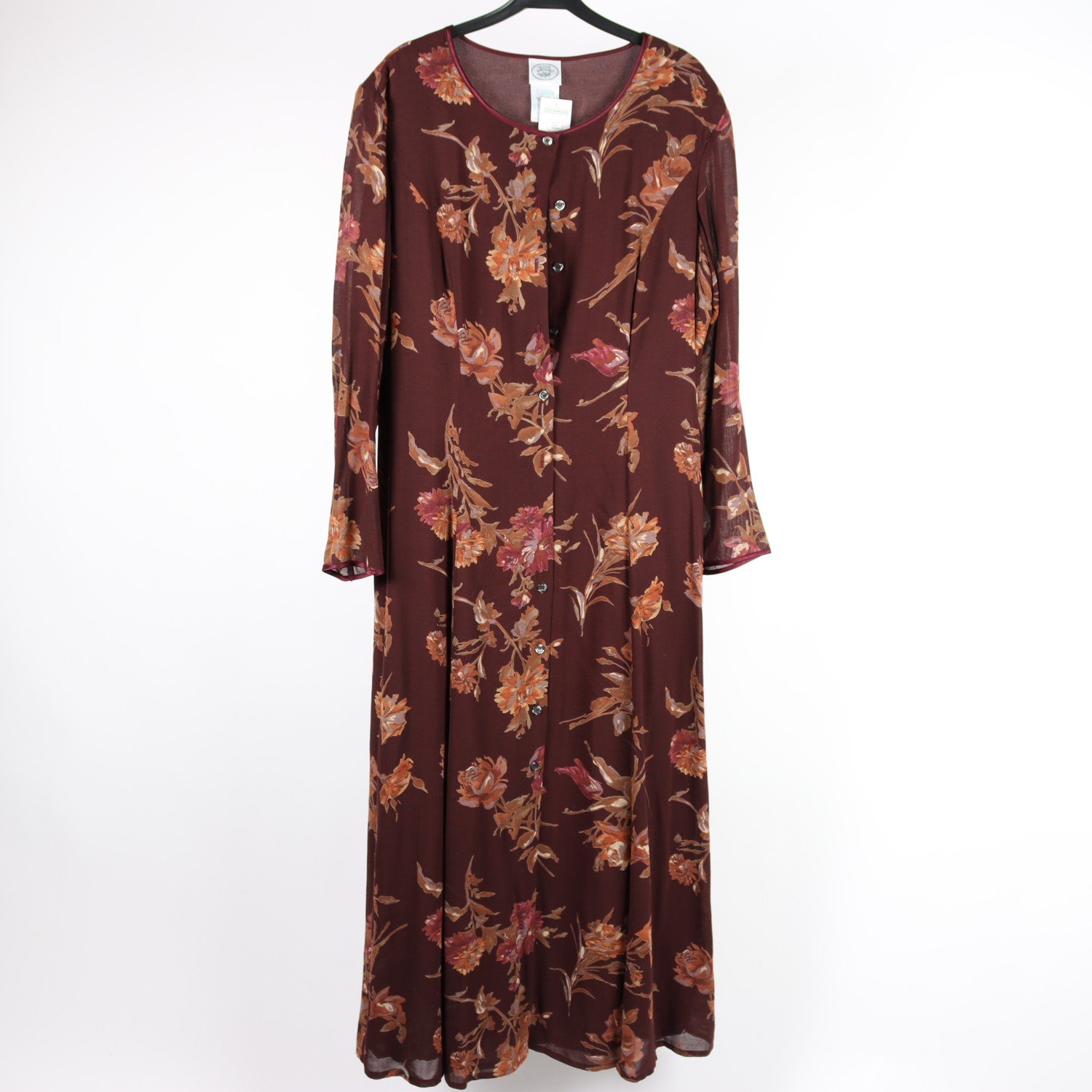 Klänning, Laura Ashley, blomming, brun, stl. 44