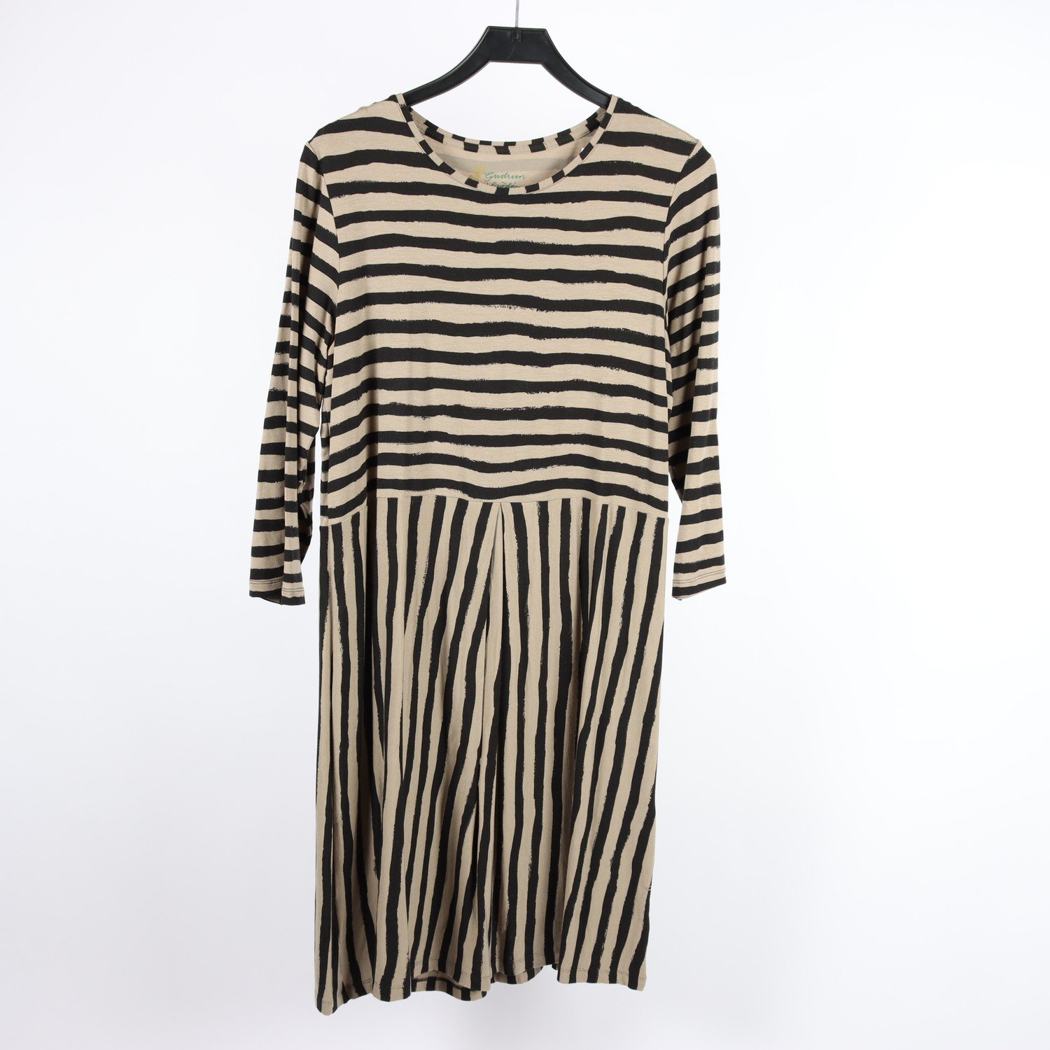 Klänning, Gudrun Sjödén, randig, svart, beige, stl. M