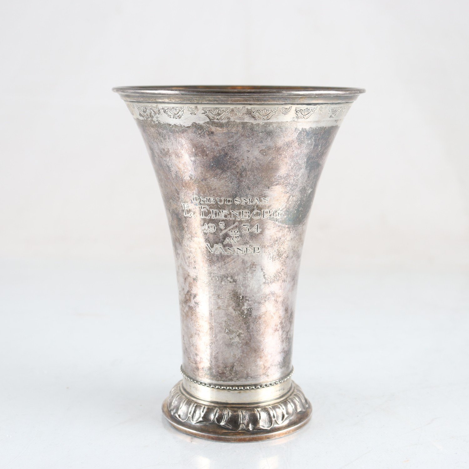 Pokal, silver, kattfot, 1933