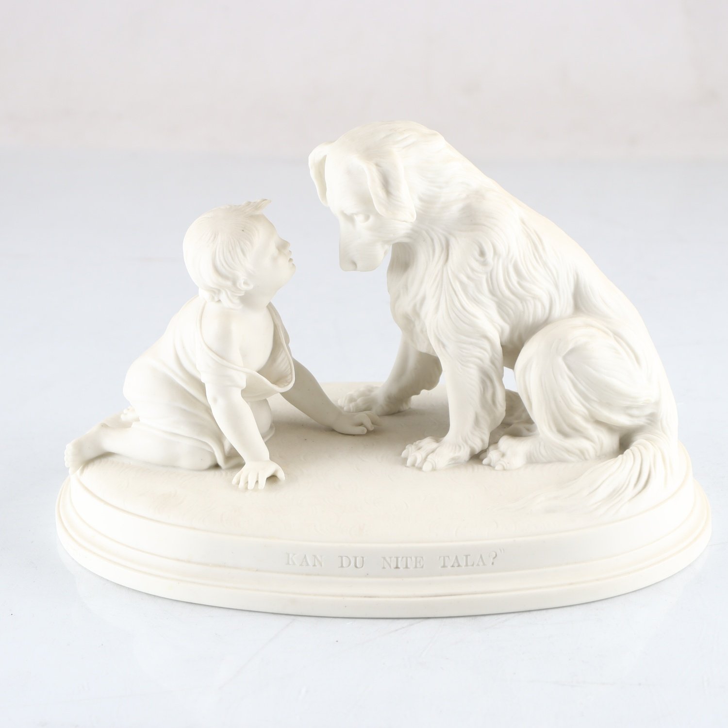 Figurin, porslin, ”Kan du inte tala?”, Gustavsberg