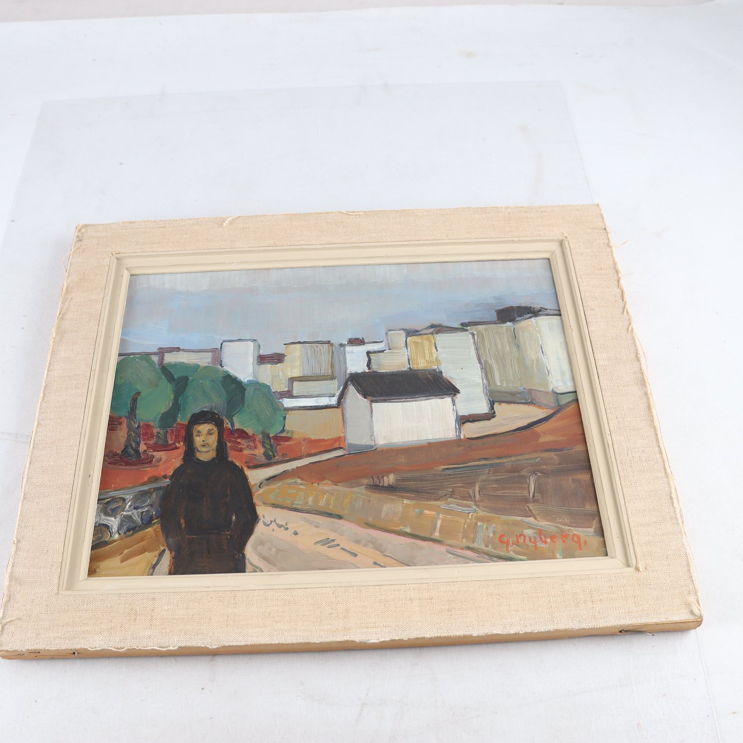 Olja på pannå, Gösta Nyberg, (f.1913), signerad. Samfraktas ej.