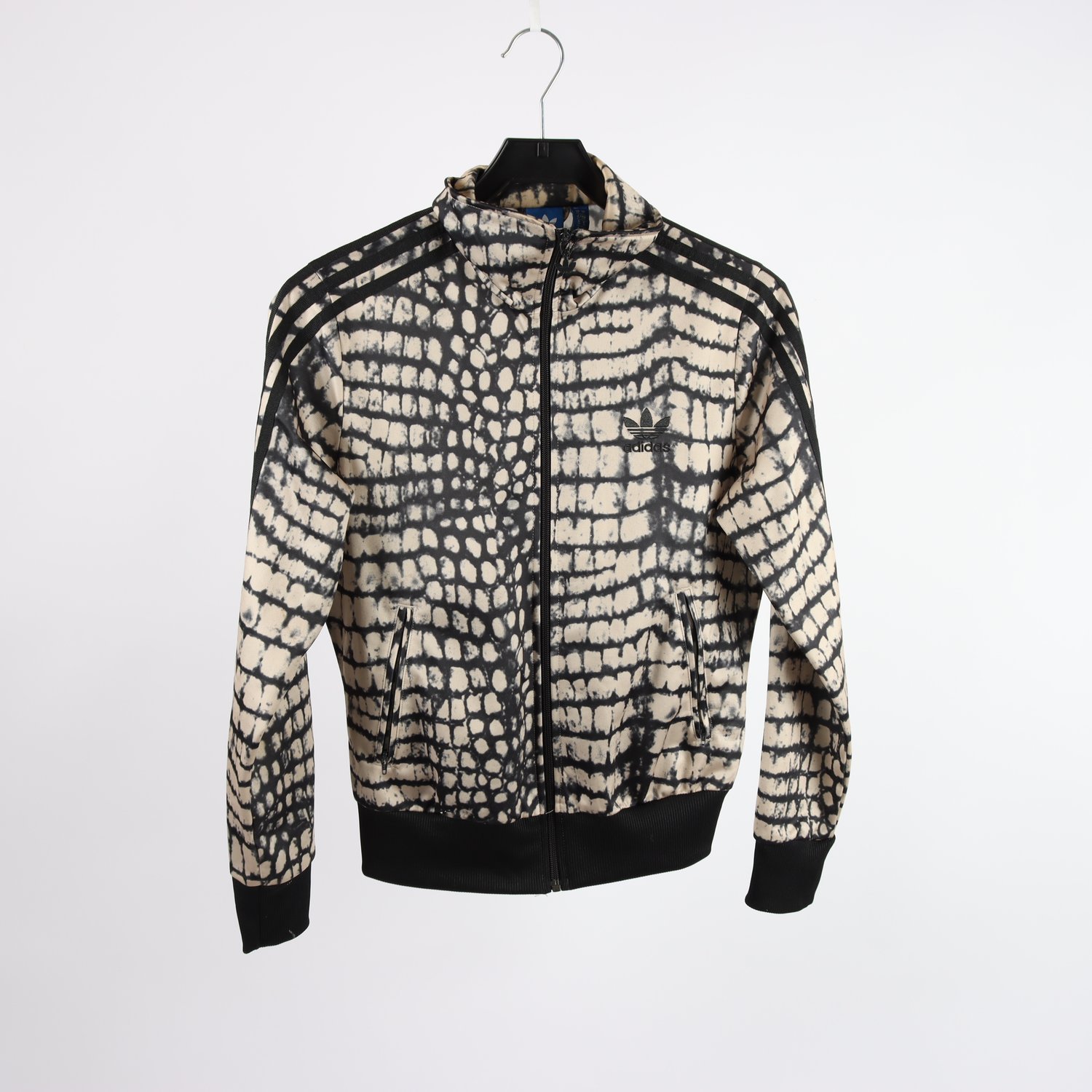 Sportjacka, Adidas, beige, svart, mönstrad, stl. 36