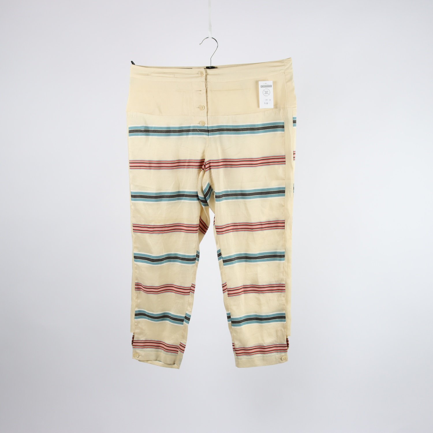 Byxor, H&M Studio, beige, randig, stl. 40
