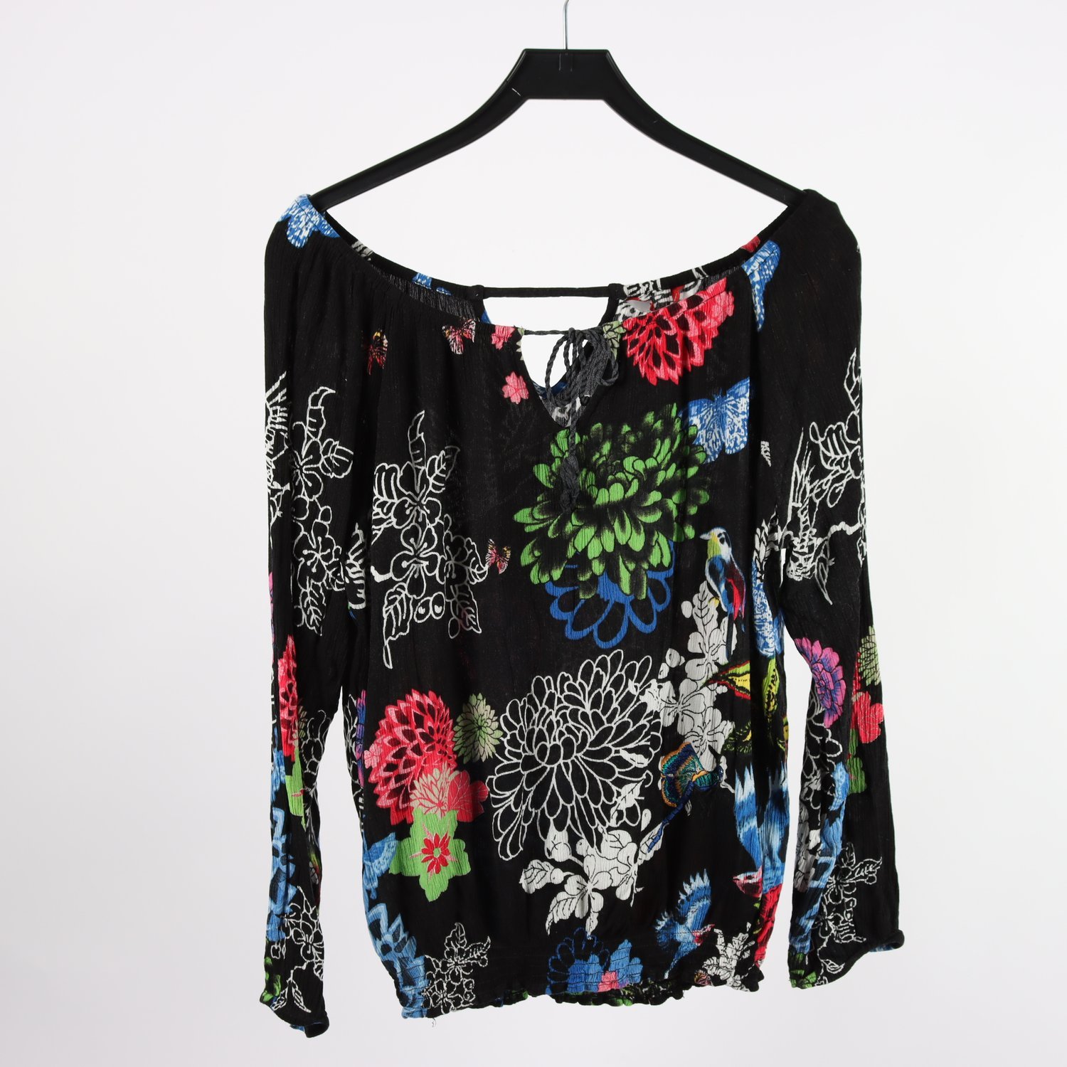Blus, Desigual. svart, mönstrad, stl. M