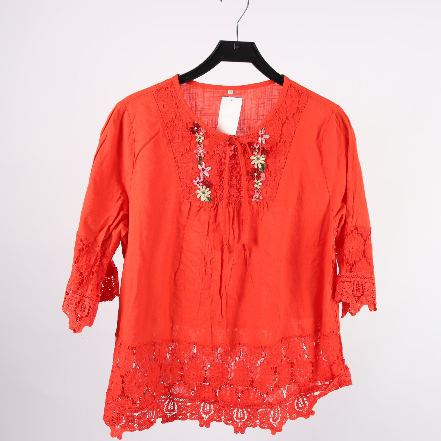 Blus, Okänt, orangeröd, stl. XXL