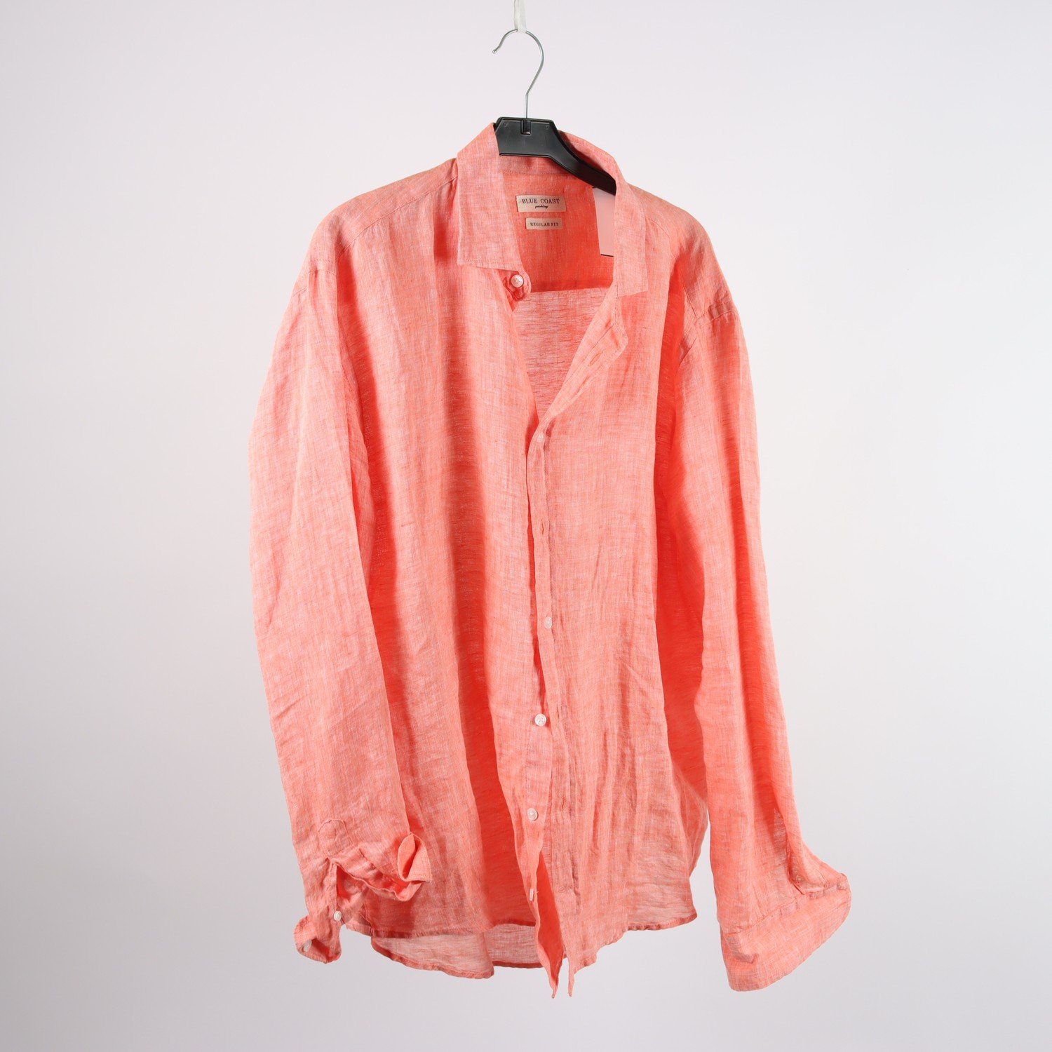 Skjorta, Blue Coast, orange, lin, stl. XL