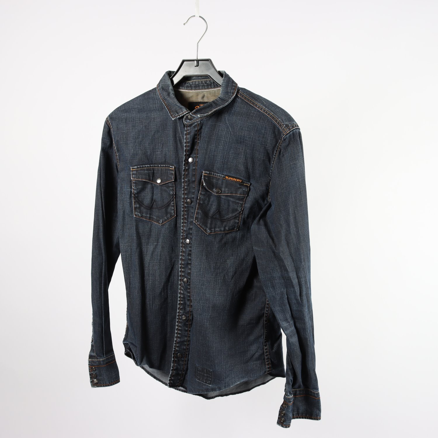 Jeansskjorta, Superdry, mörkblå, stl. L