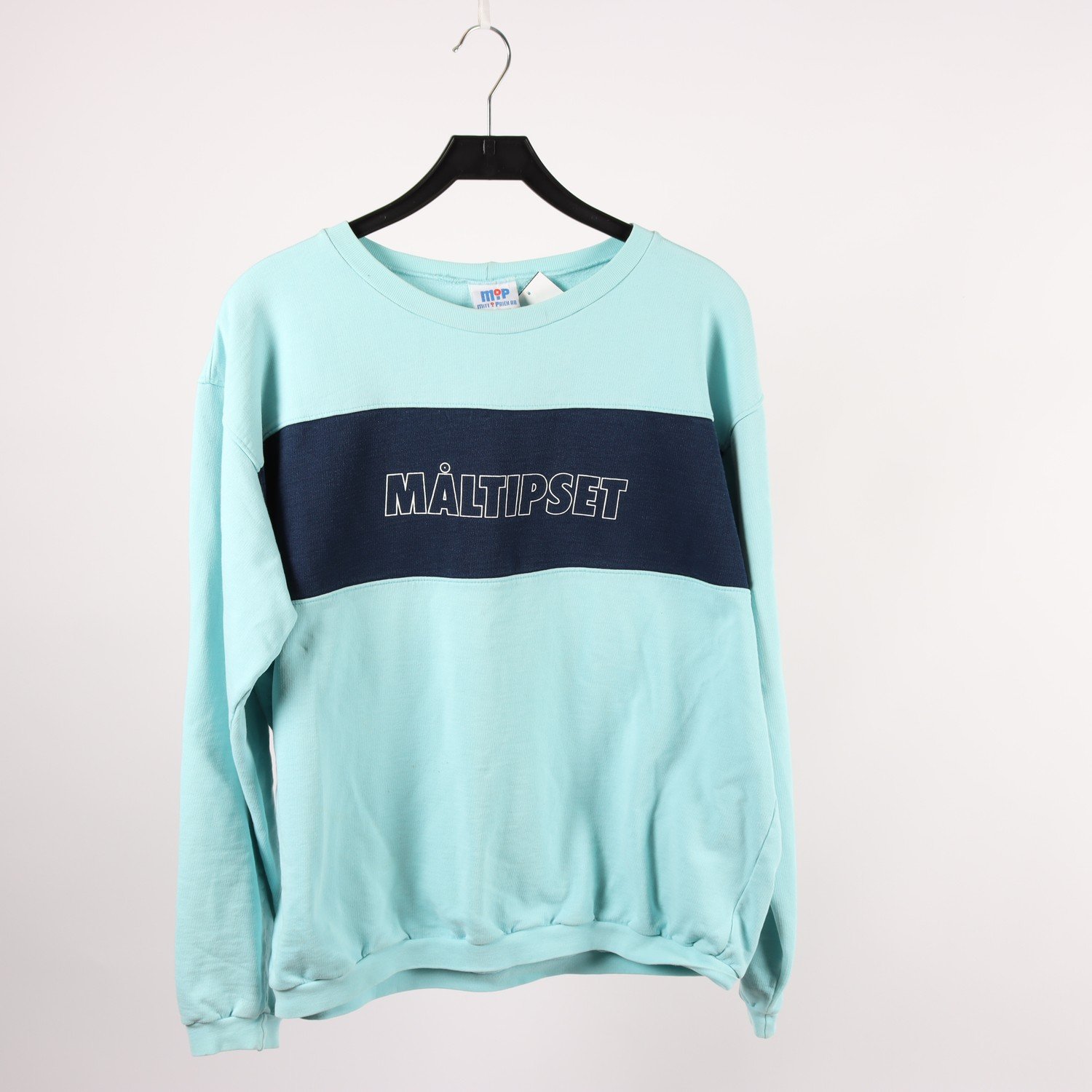 Tröja, vintage, Måltipset, blå, stl ca. XL-XXL