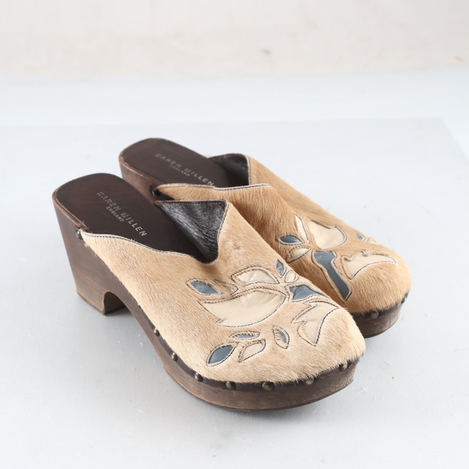 Träskor, Karen Millen, beige, stl. 40