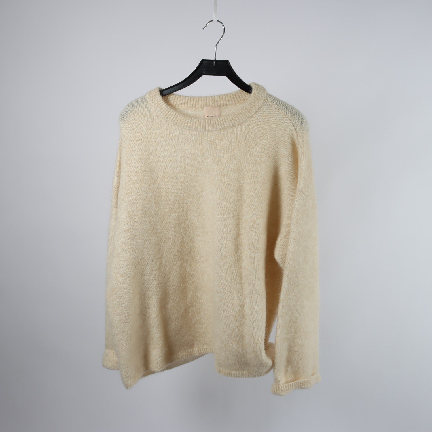 Tröja, H&M, offwhite, ull, mohair, stl. L