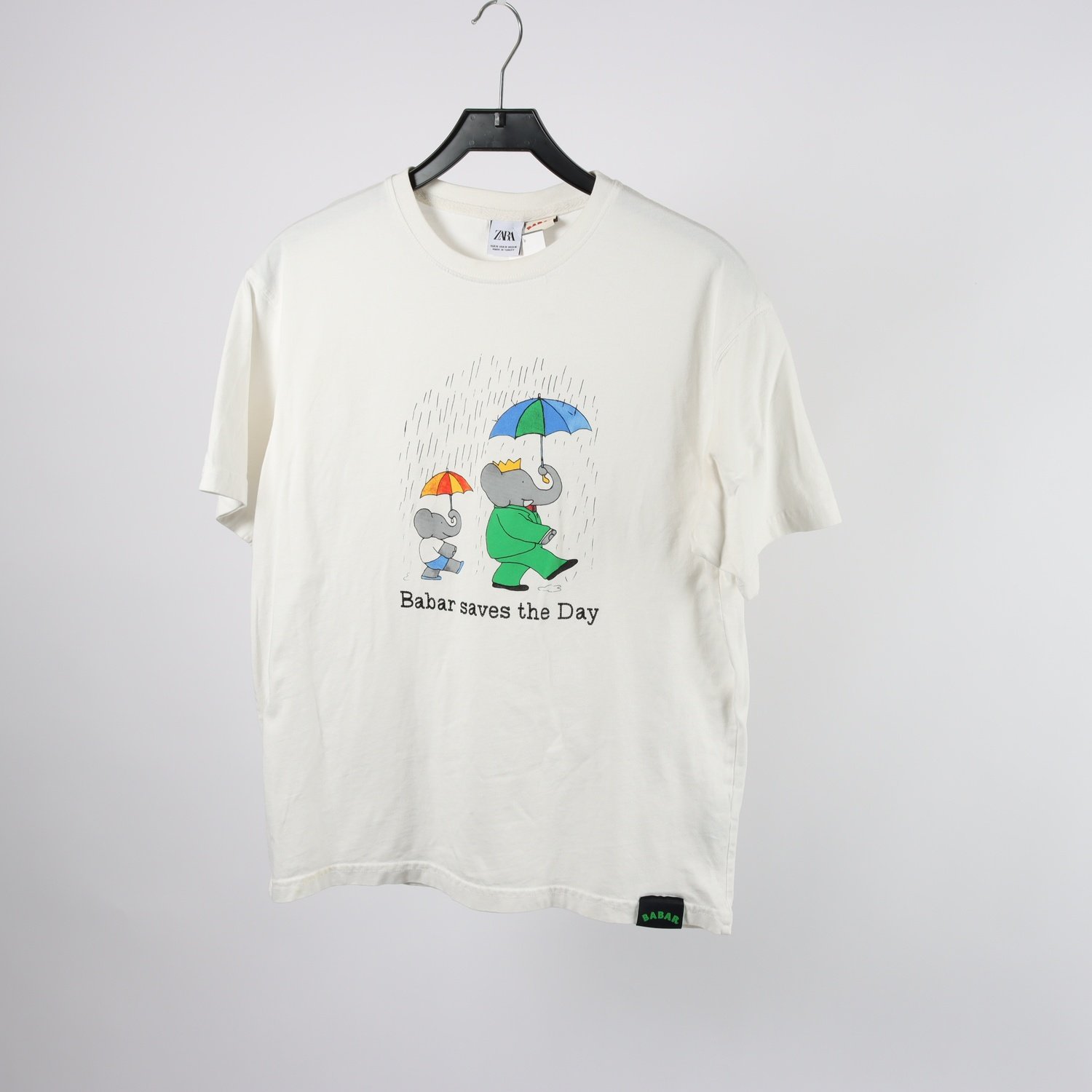 T-shirt, Babar x Zara, vit, stl. M