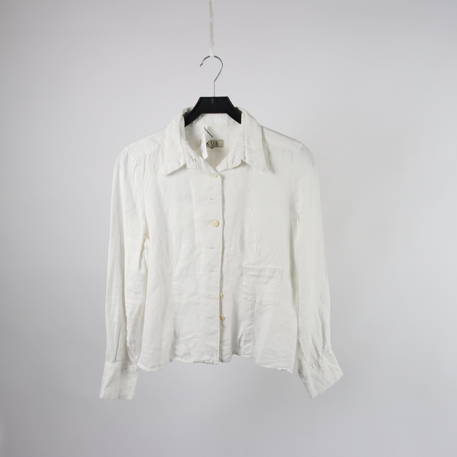 Blus, K.U.S, vit, lin, stl. ca. S