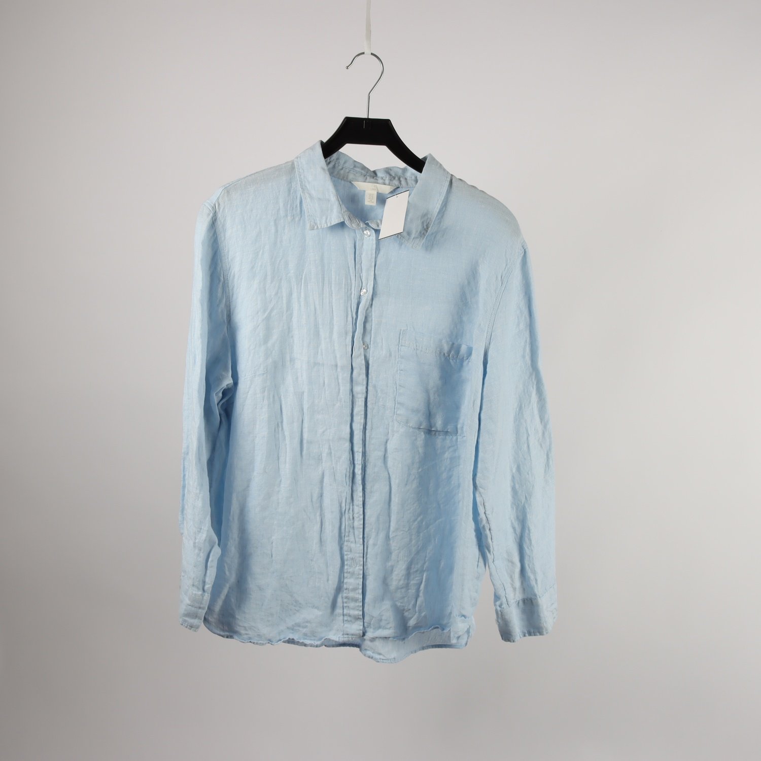 Blus, H&M, ljusblå, lin, stl. XL