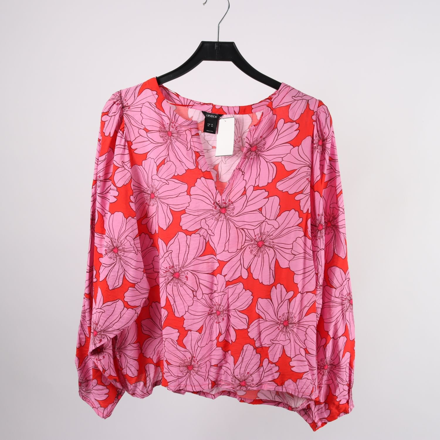 Blus, Lindex, röd, rosa, stl. XL
