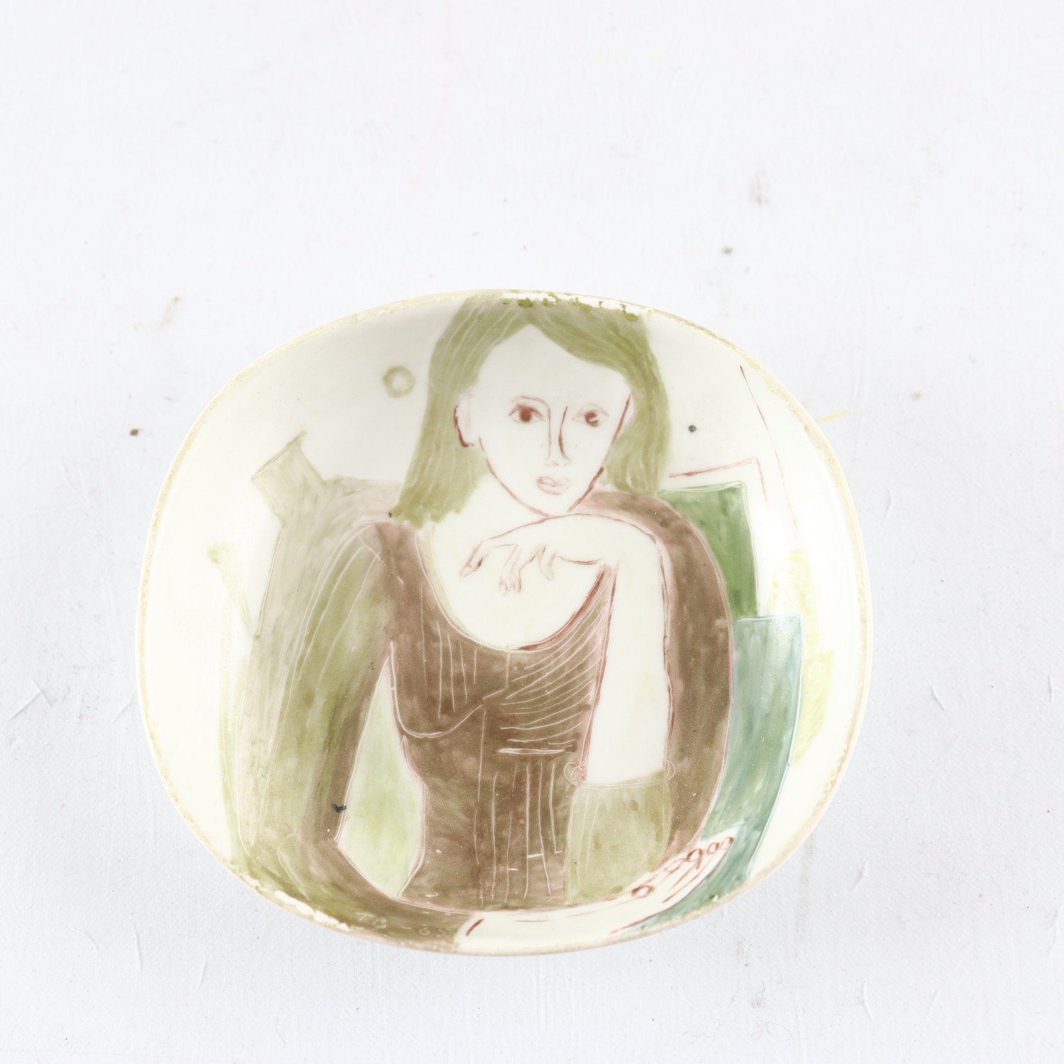 Fat, handmålat, signerad TB, 1965